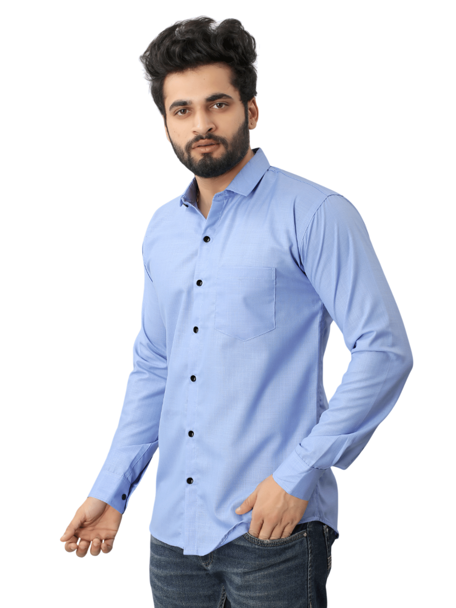     			AITAVIK OVERSEAS Poly Cotton Regular Fit Solids Full Sleeves Men's Casual Shirt - Aqua Blue ( Pack of 1 )