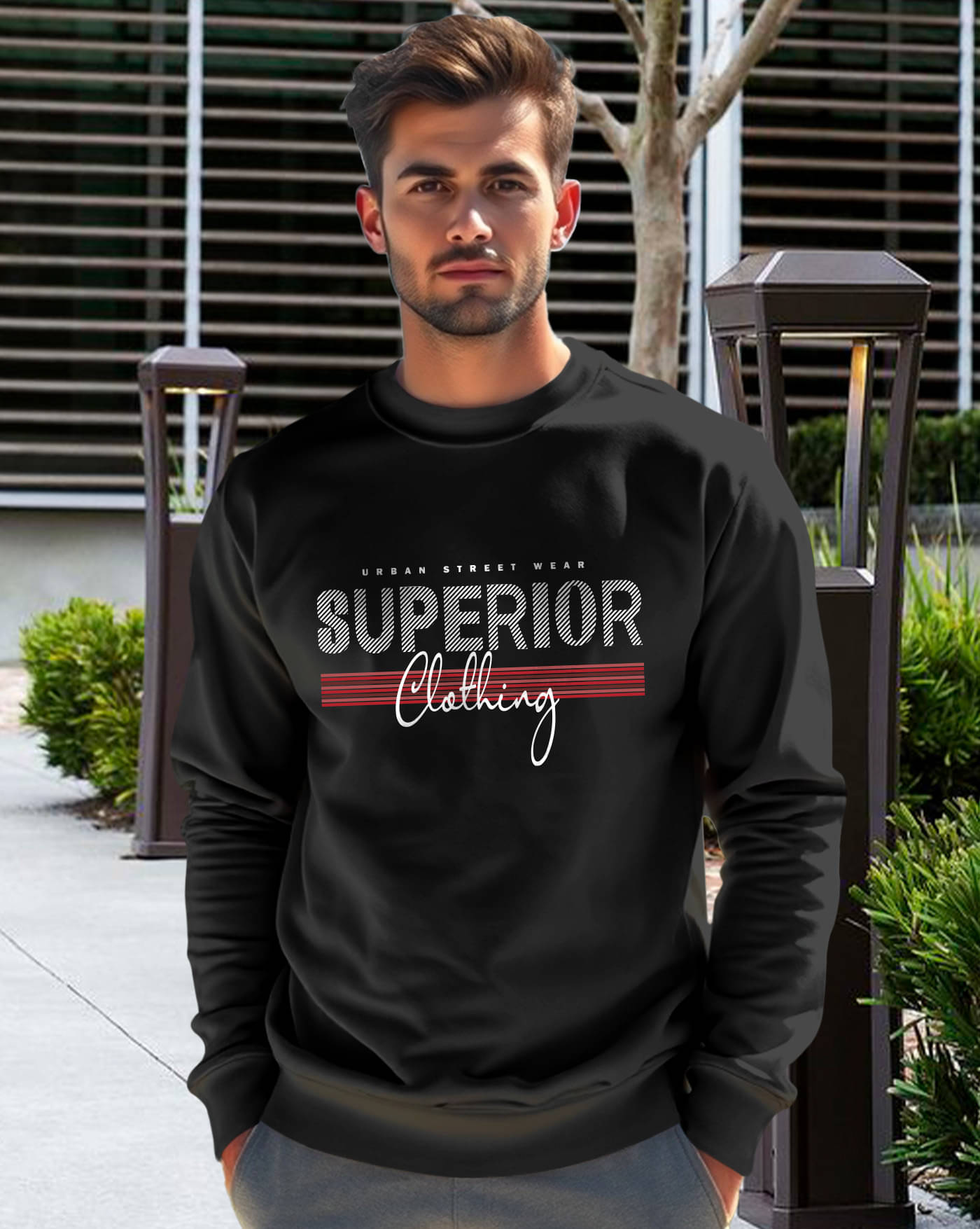     			AOOSH Fleece Round Neck Men's Sweatshirt - Black ( Pack of 1 )