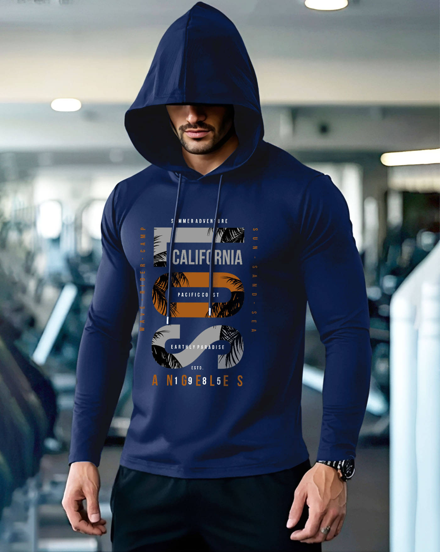     			AUSK Men Cotton Blend Regular Fit Printed T-Shirt ( Blue )