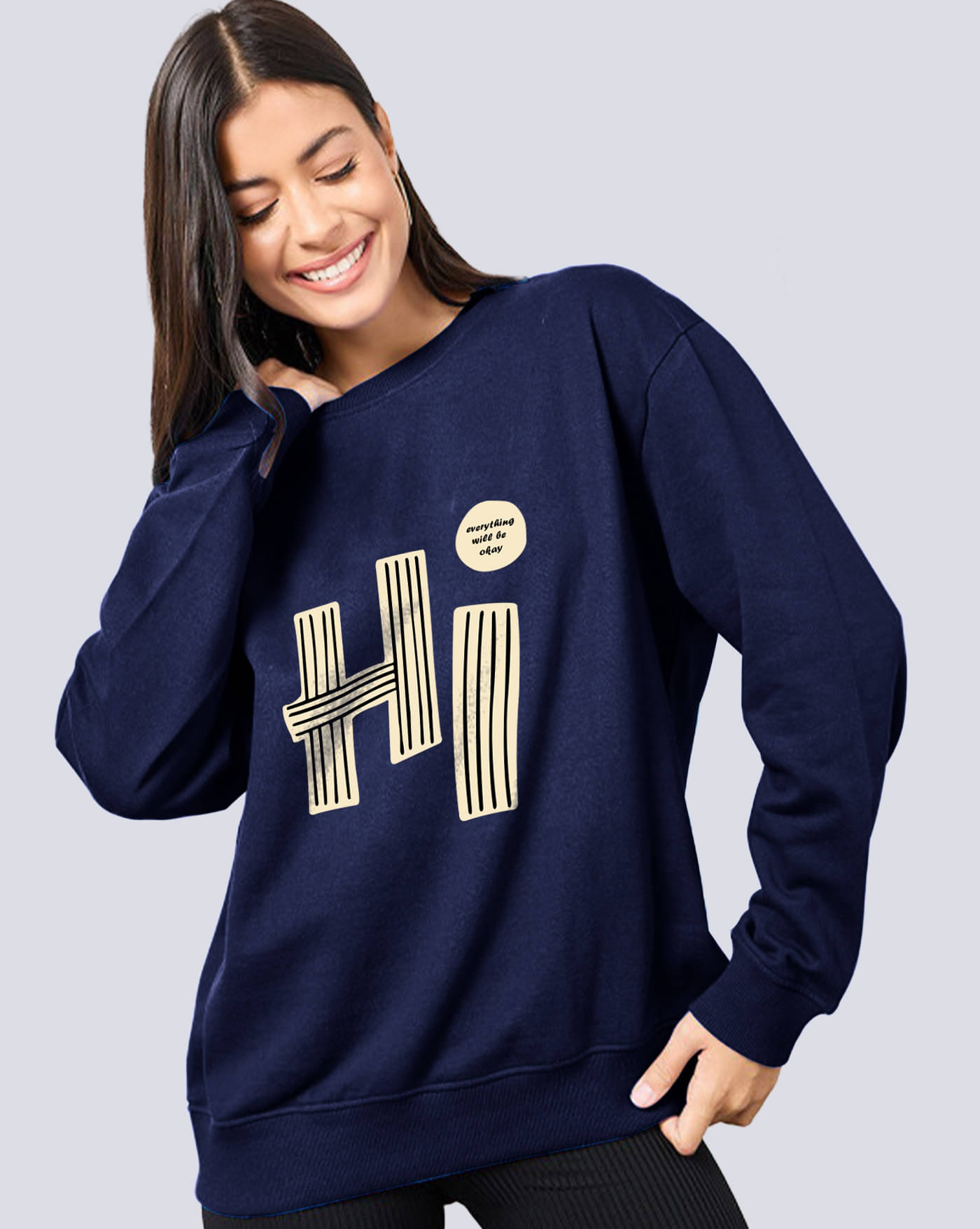 AUSK Women Fleece Round Neck Sweatshirt ( Blue ) AUSK Women Fleece Round Neck Sweatshirt ( Blue )