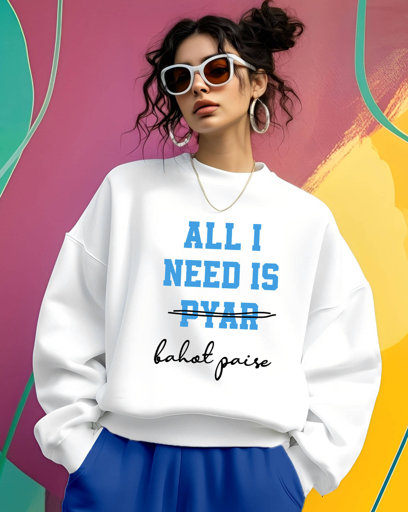     			AUSK Women's Fleece Round Neck Sweatshirt ( White )