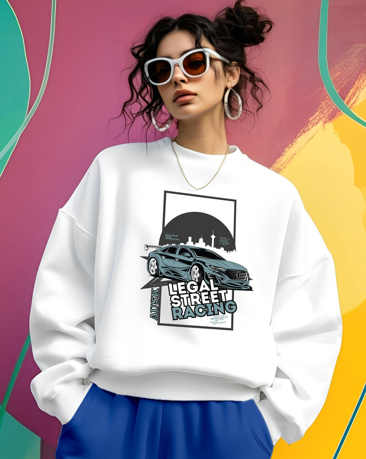 AUSK Women Fleece Round Neck Sweatshirt ( White ) AUSK Women Fleece Round Neck Sweatshirt ( White )