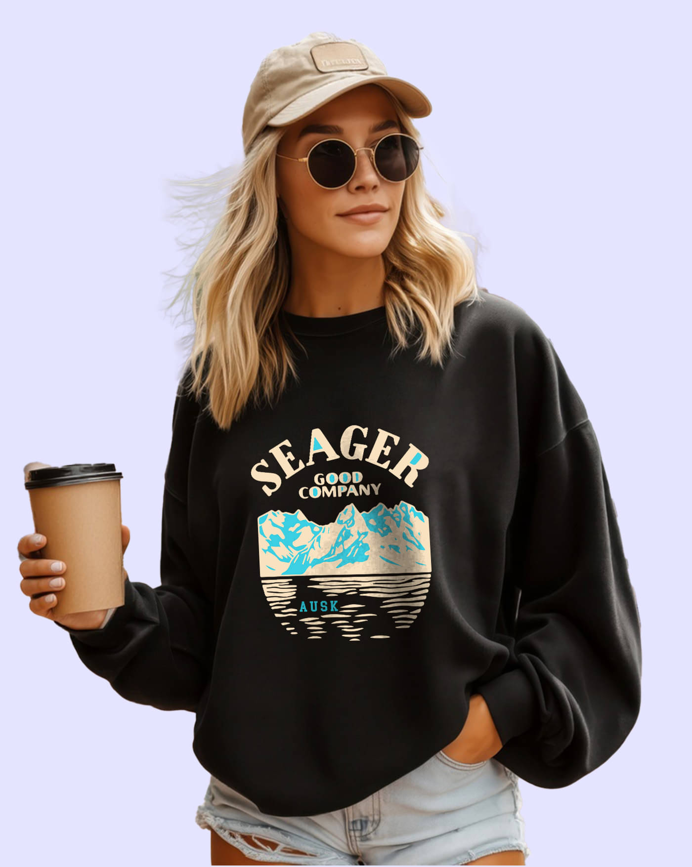 AUSK Women Fleece Round Neck Sweatshirt ( Black ) AUSK Women Fleece Round Neck Sweatshirt ( Black )