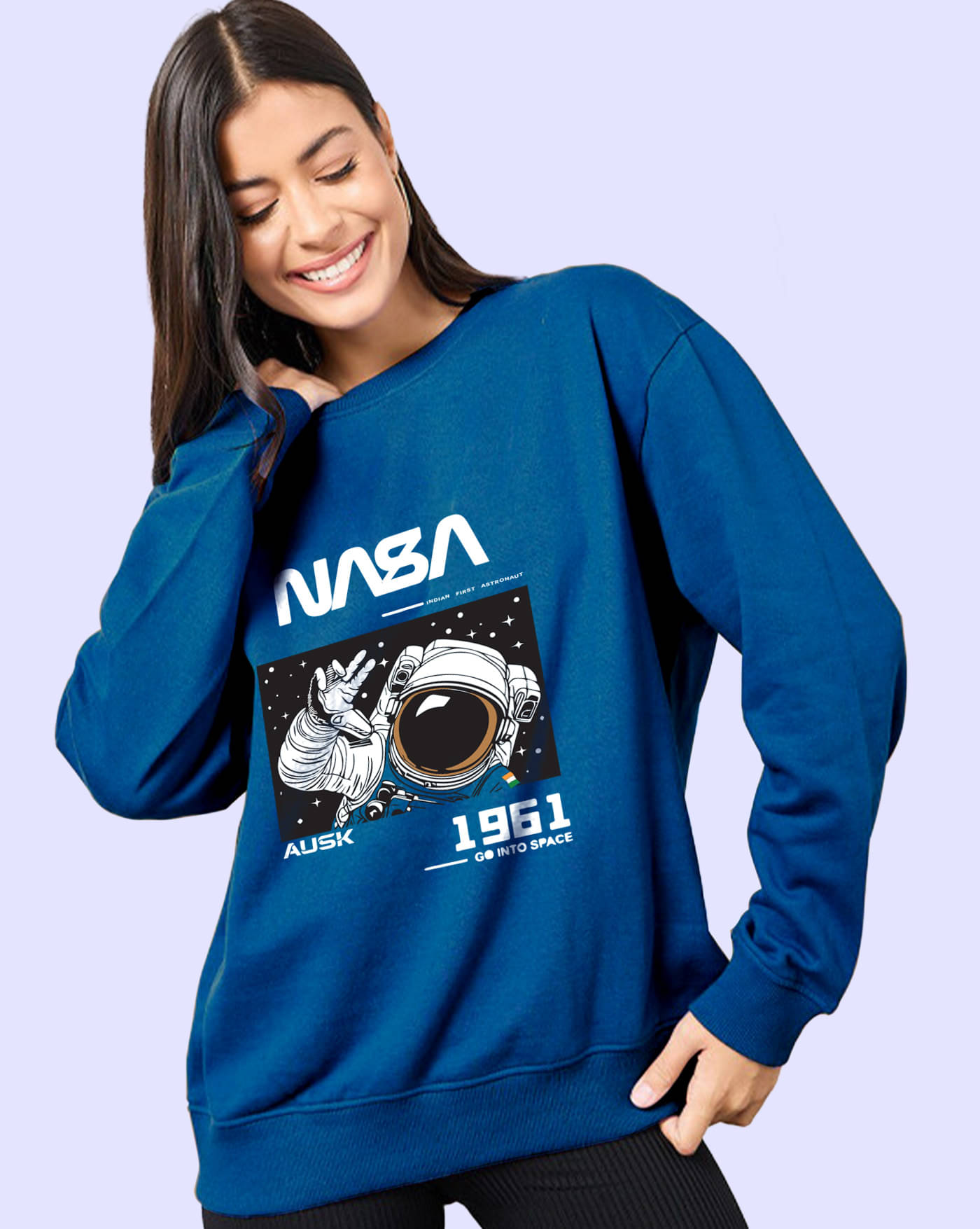 AUSK Women Fleece Round Neck Sweatshirt ( Turquoise ) AUSK Women Fleece Round Neck Sweatshirt ( Turquoise )