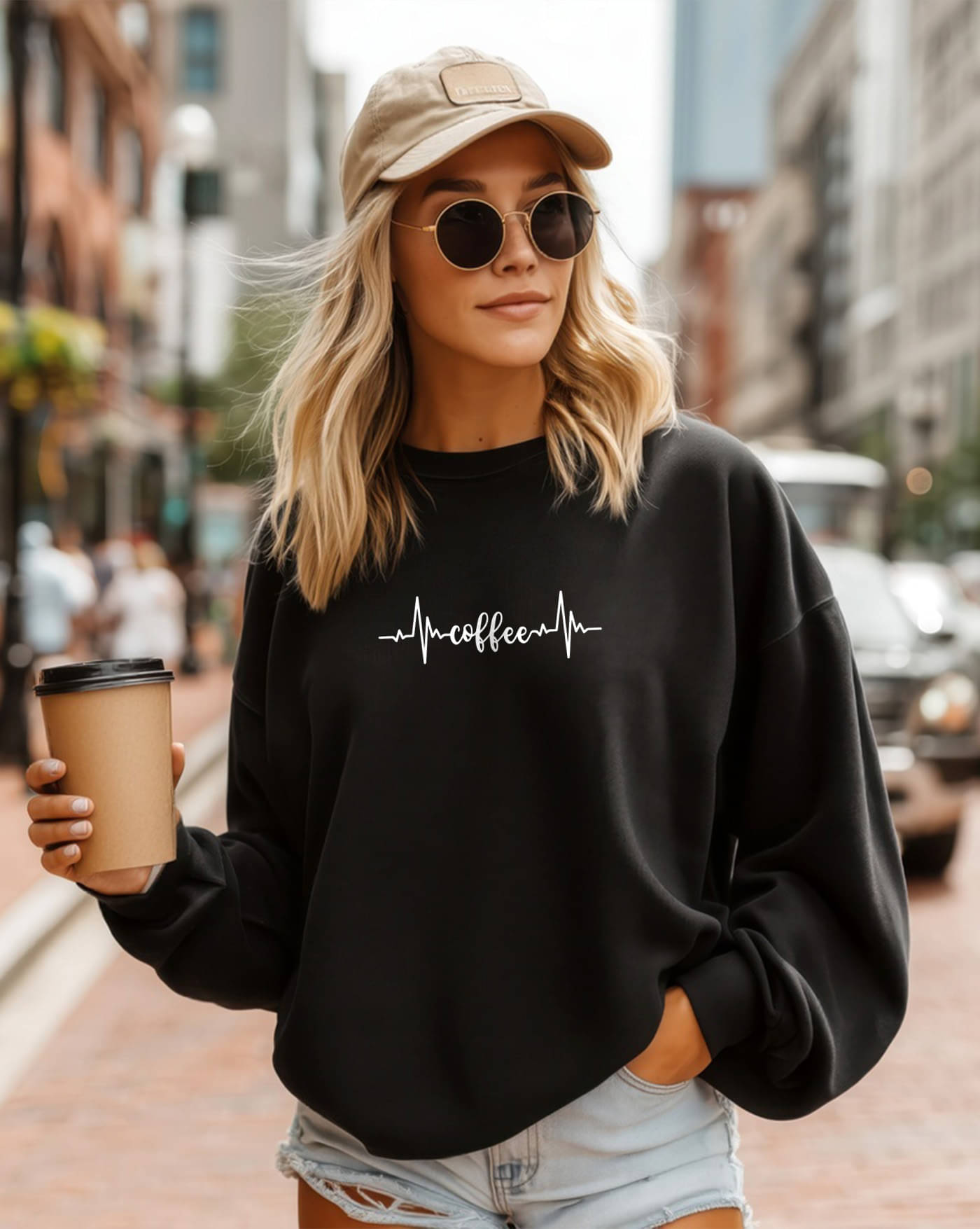 AUSK Women Fleece Round Neck Sweatshirt ( Black ) AUSK Women Fleece Round Neck Sweatshirt ( Black )