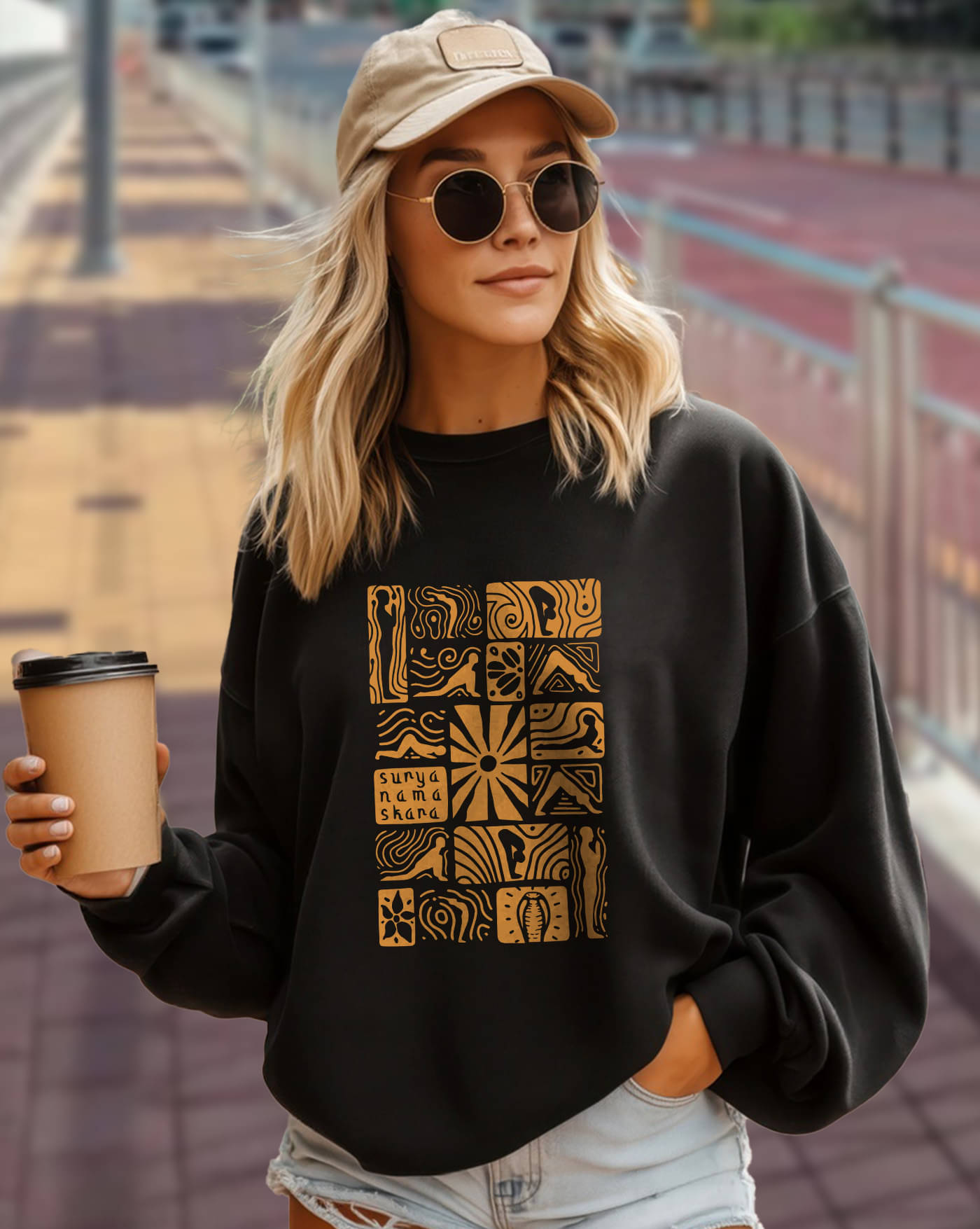     			AUSK Women's Fleece Round Neck Sweatshirt ( Black )