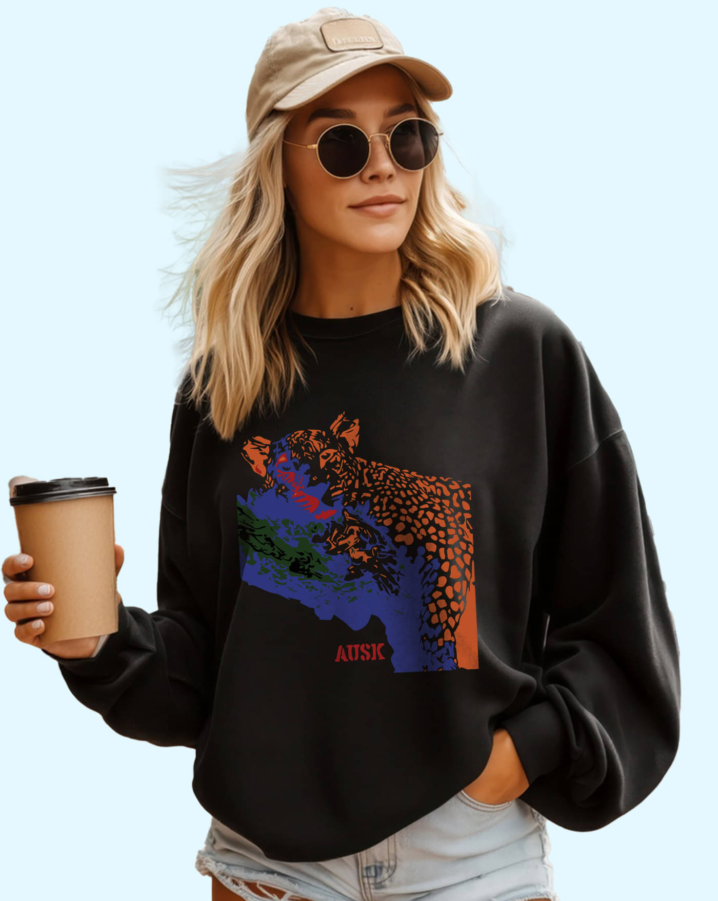     			AUSK Women's Fleece Round Neck Sweatshirt ( Black )