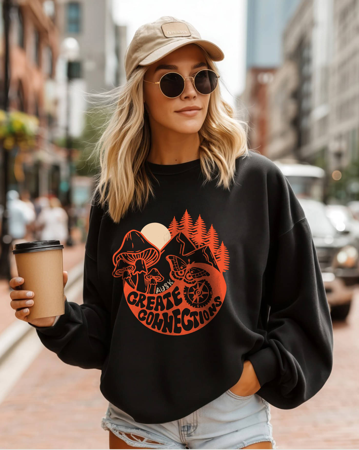 AUSK Women Fleece Round Neck Sweatshirt ( Black ) AUSK Women Fleece Round Neck Sweatshirt ( Black )