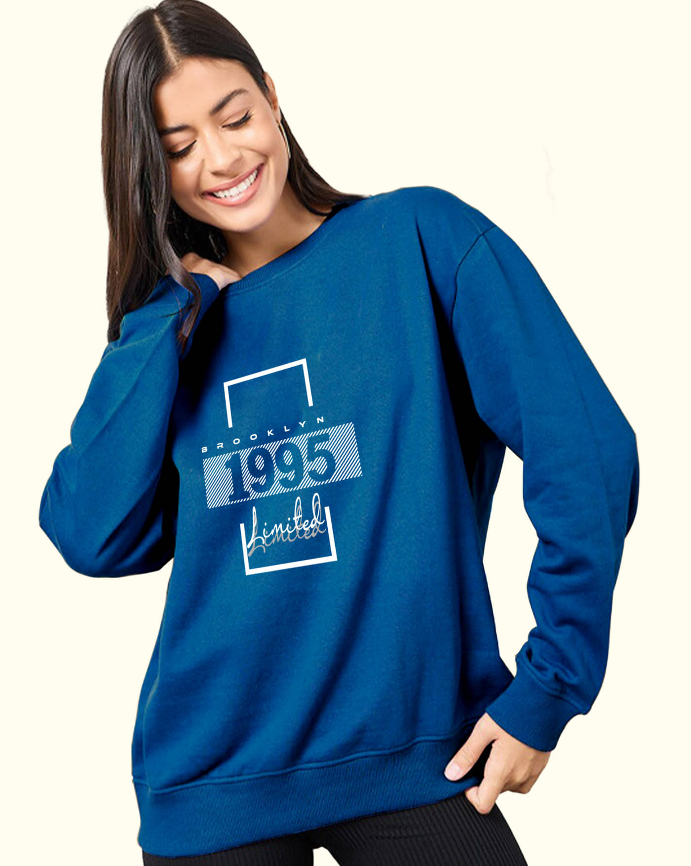 AUSK Women Fleece Round Neck Sweatshirt ( Turquoise ) AUSK Women Fleece Round Neck Sweatshirt ( Turquoise )