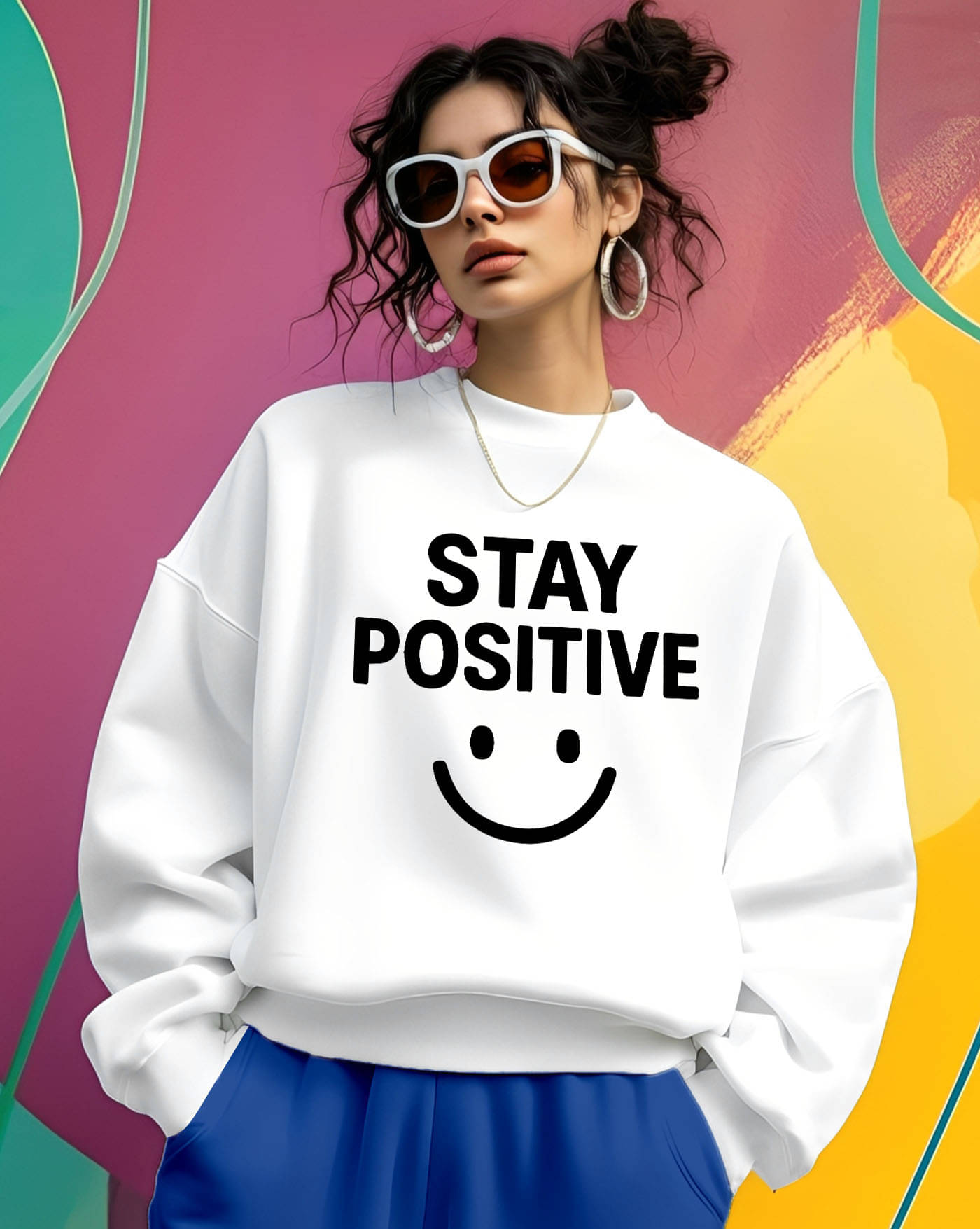     			AUSK Women's Fleece Round Neck Sweatshirt ( White )