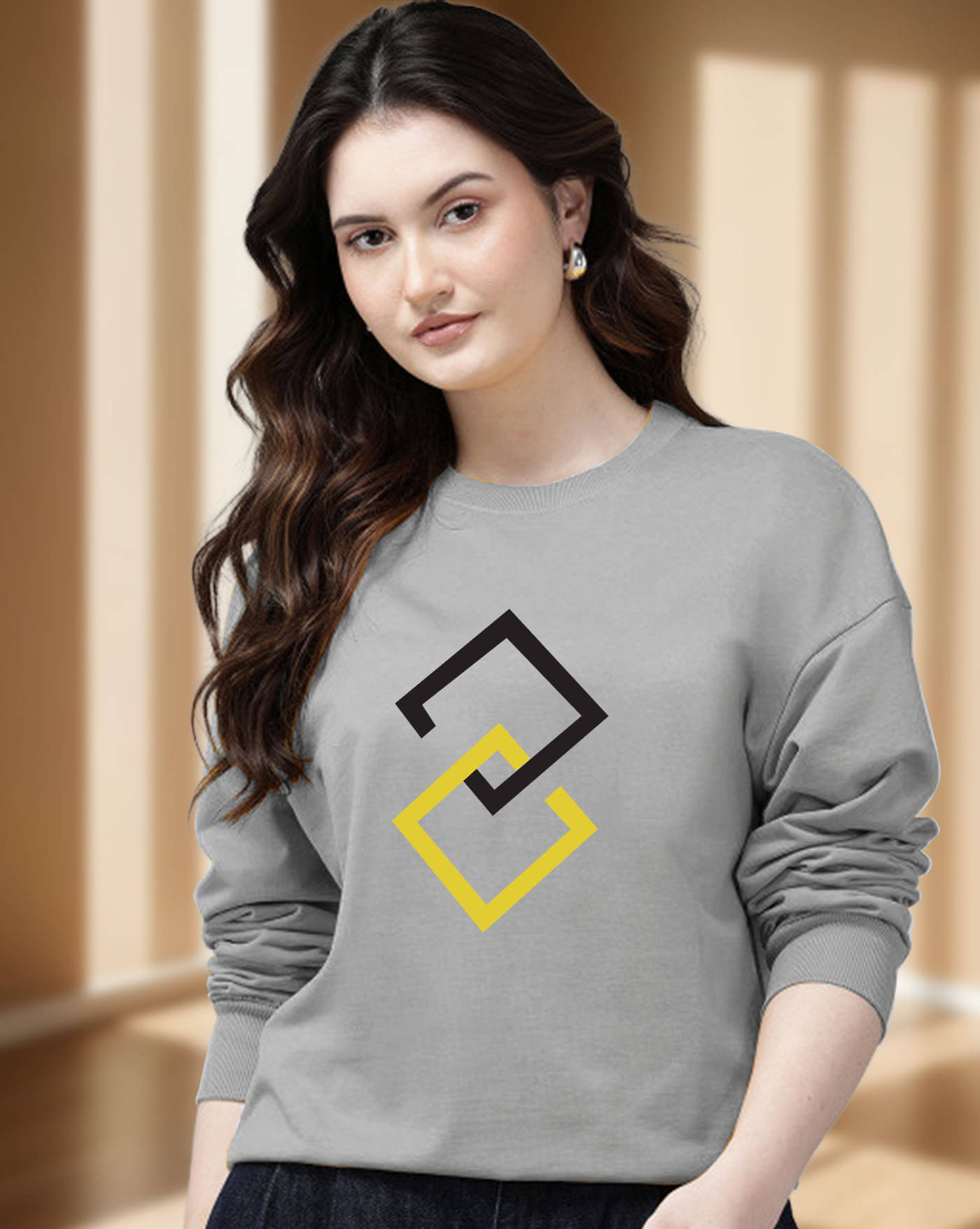AUSK Women Fleece Round Neck Sweatshirt ( Grey ) AUSK Women Fleece Round Neck Sweatshirt ( Grey )