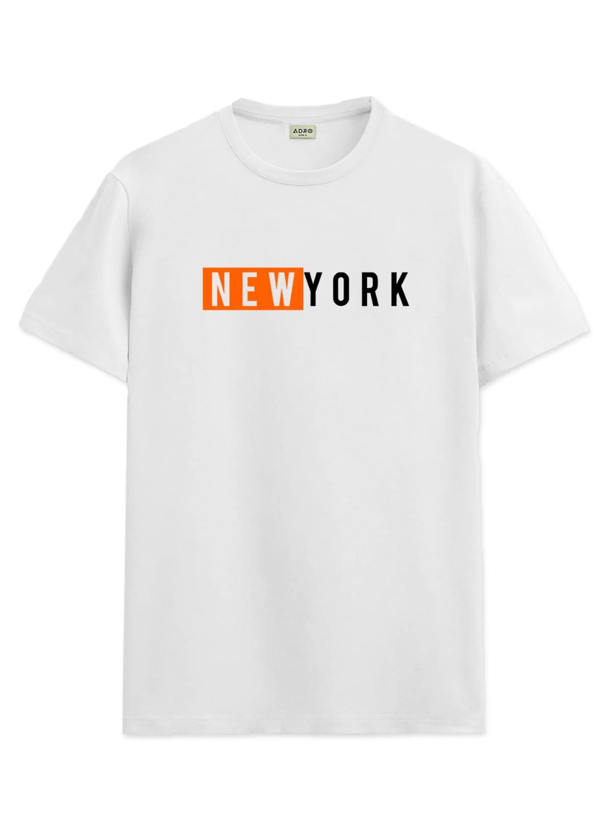     			Adro Men Cotton Blend Regular Fit Printed T-Shirt ( White )