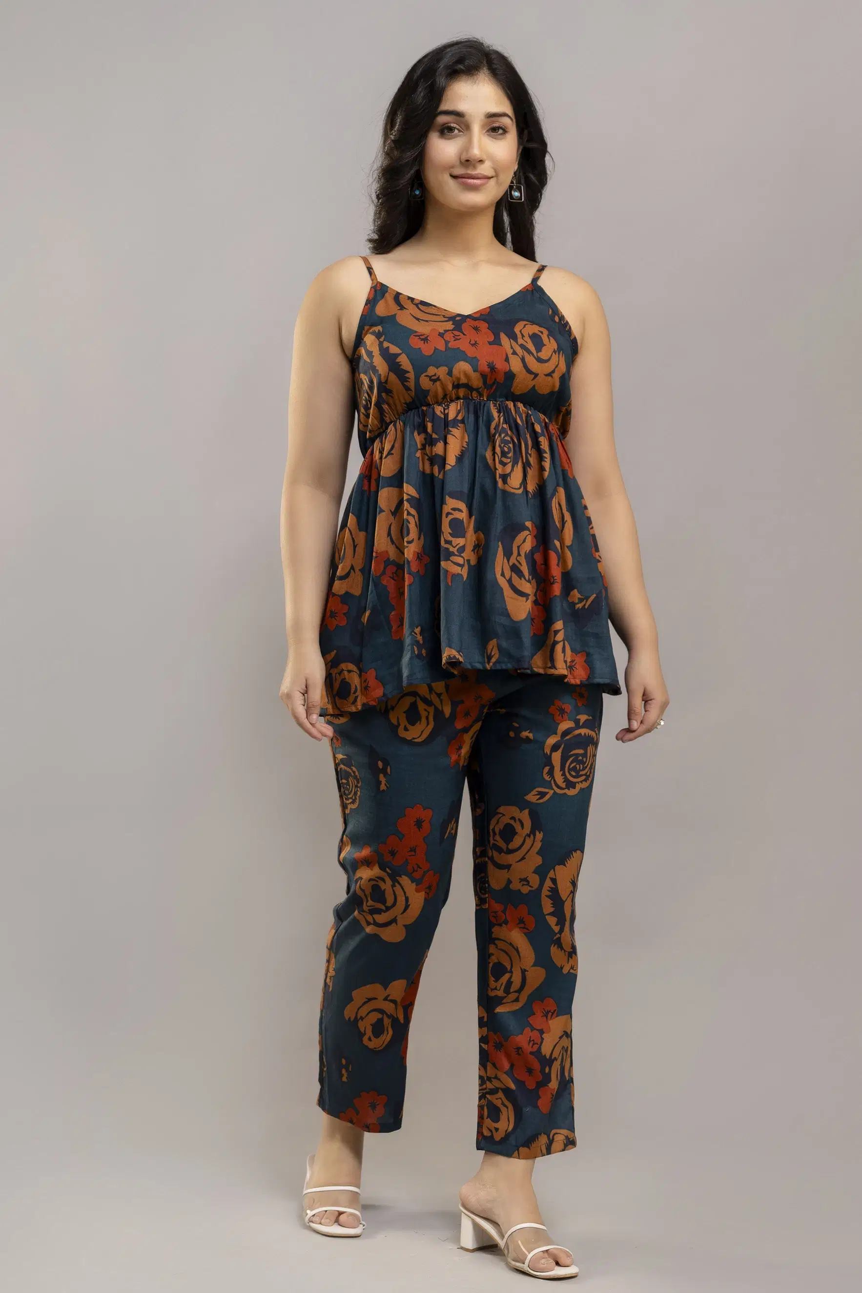 Aurelia Trend Women Printed Tunic With Trousers Co-Ord Set ( Multicolor )     			Aurelia Trend Women Printed Tunic With Trousers Co-Ord Set ( Multicolor )