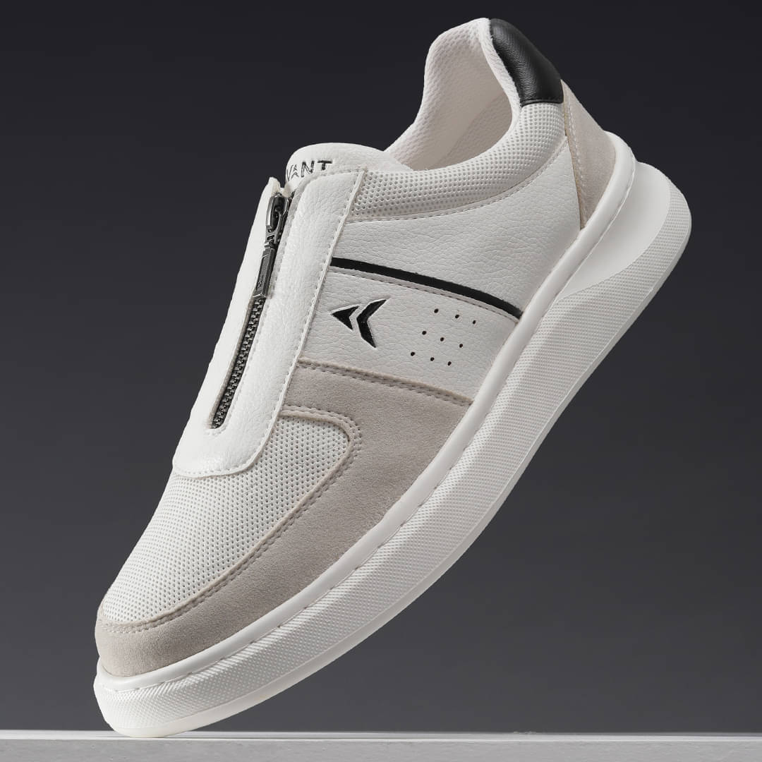     			Avant ZipWalk White Men's Slip-on Shoes