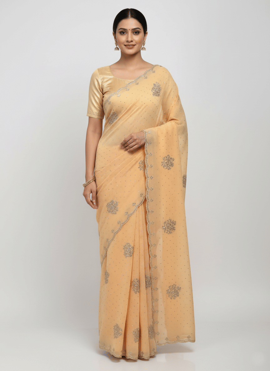 Avenue Creation Georgette Embroidered Regular Saree With Unstitched Blouse Piece ( Multicolor 1 ) Avenue Creation Georgette Embroidered Regular Saree With Unstitched Blouse Piece ( Multicolor 1 )