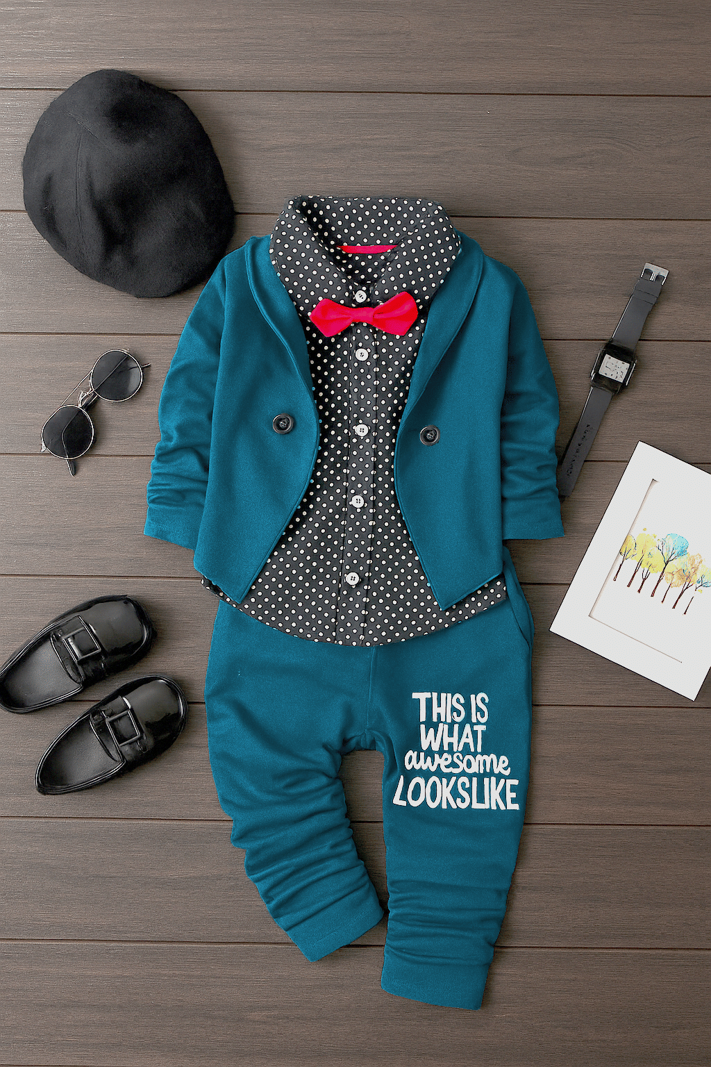     			BHOOLKU Pack of 1 Baby Boys Lycra Shirt & Pants Set ( Teal )