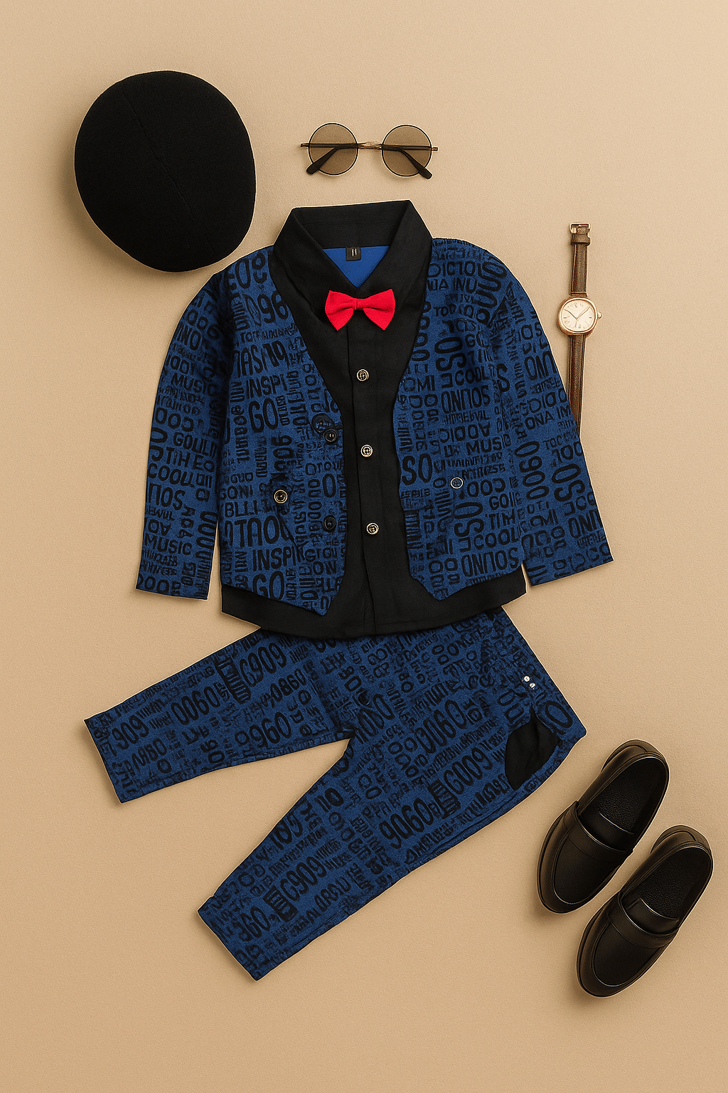     			BHOOLKU Pack of 1 Baby Boys Lycra Shirt & Pants Set ( Navy Blue )