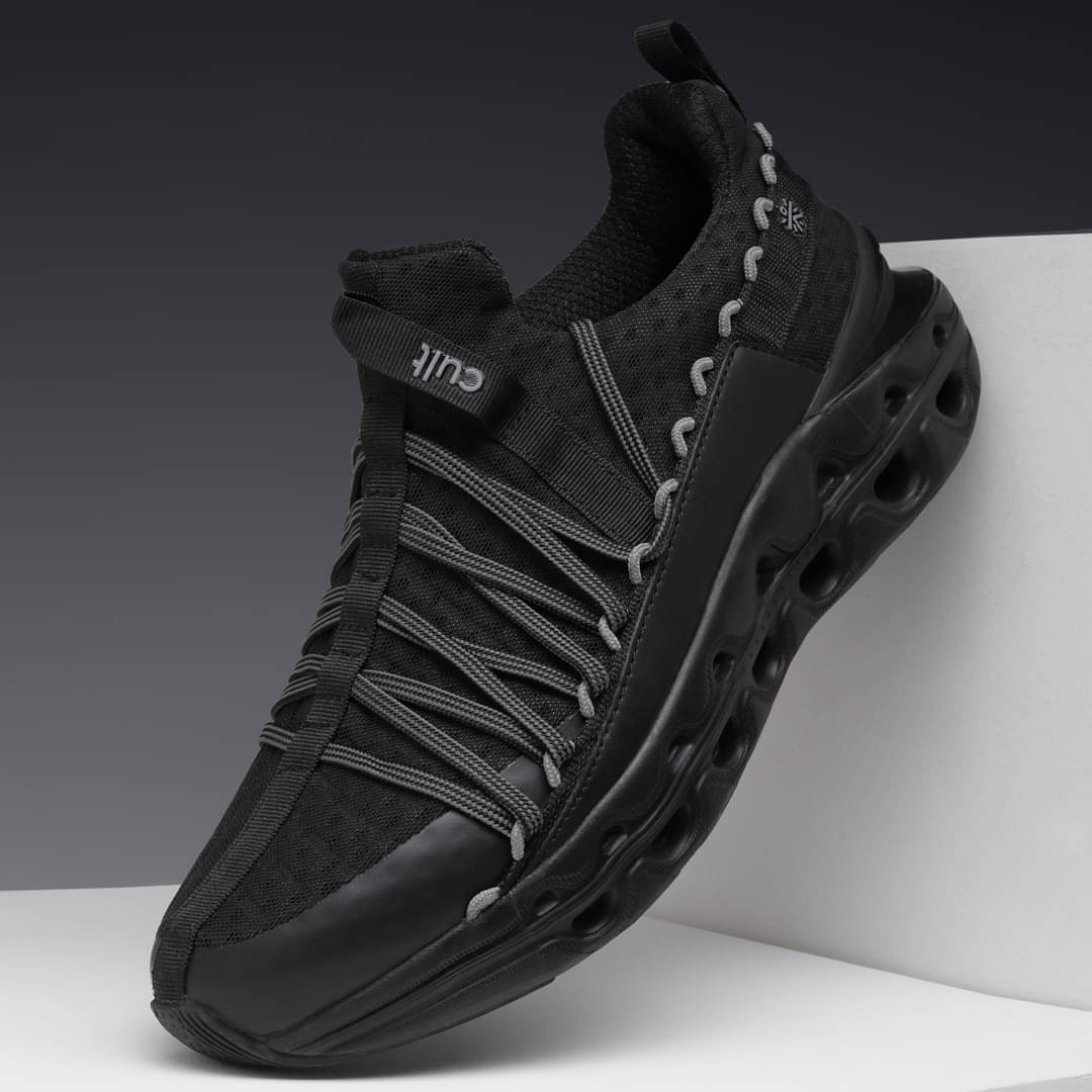Cult Loop Black Men's Sports Running Shoes Cult Loop Black Men's Sports Running Shoes