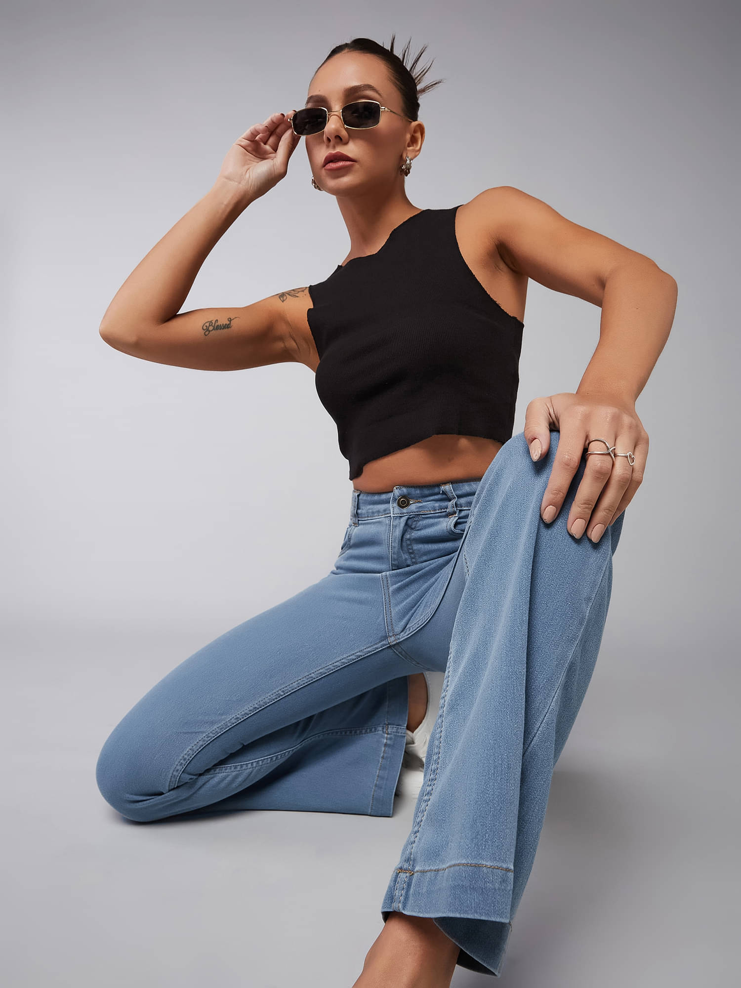     			Dolce Crudo Women's Bootcut High-Rise Jeans ( Blue )