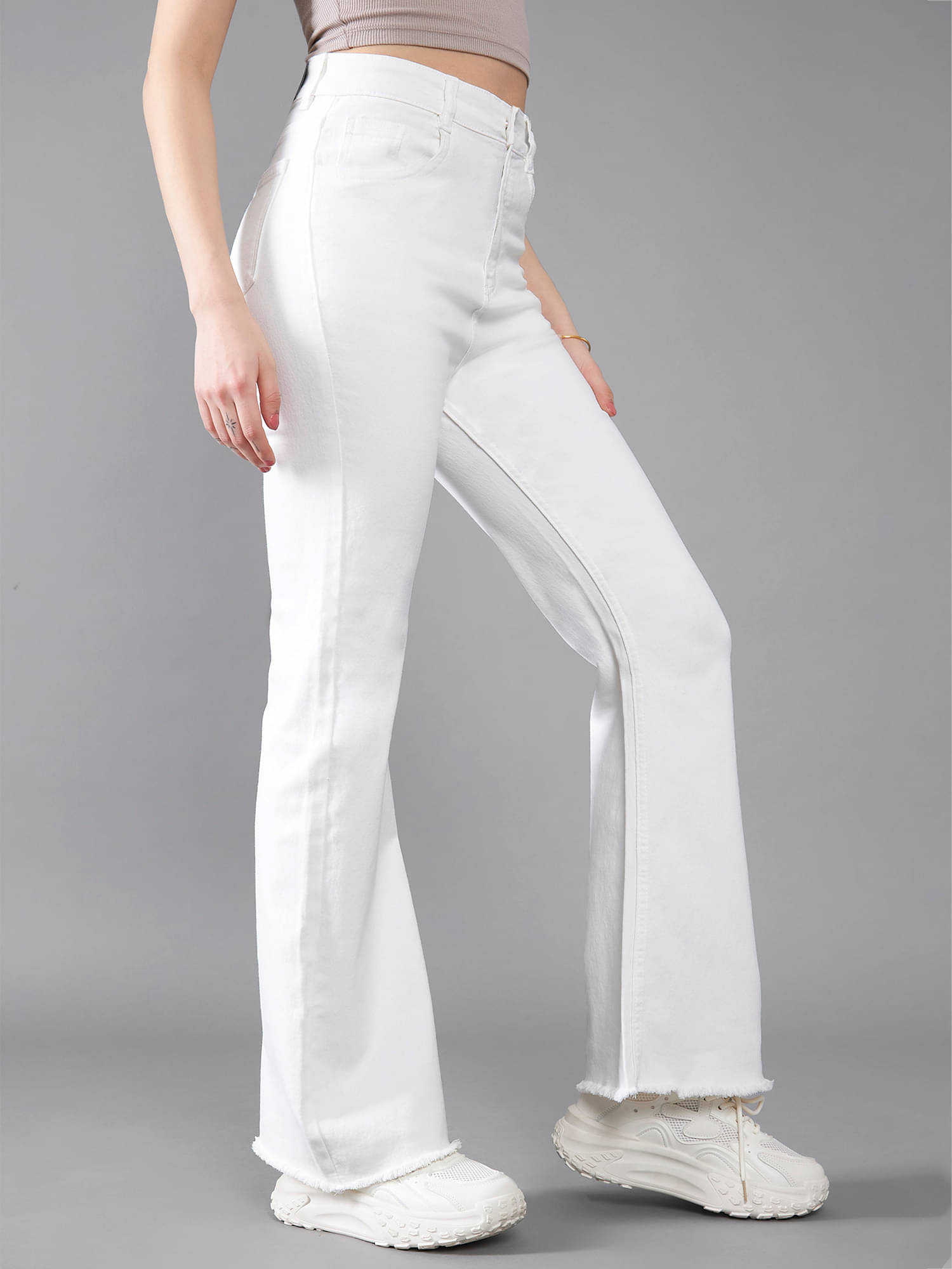     			Dolce Crudo Women's Bootcut High-Rise Jeans ( White )