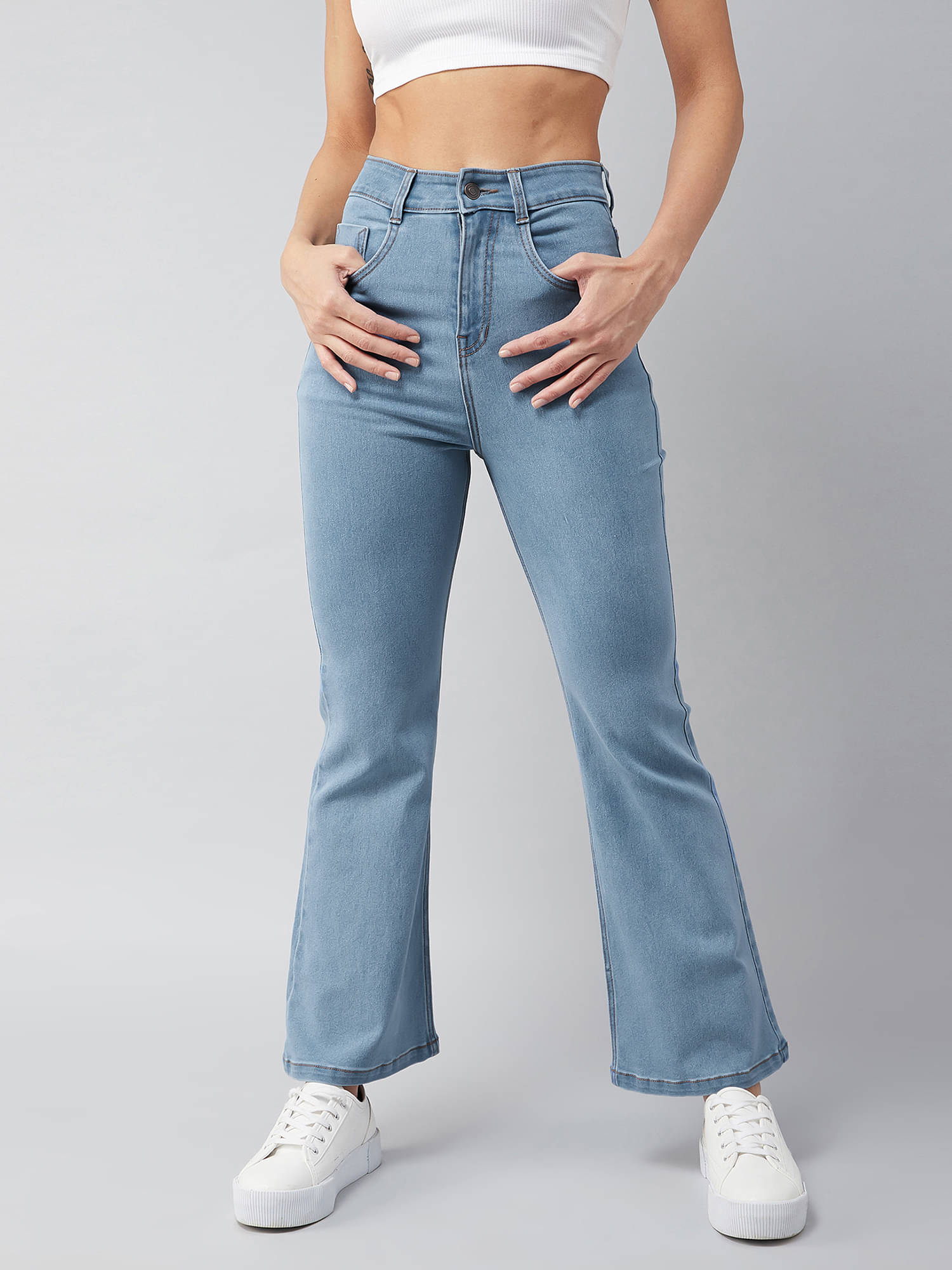     			Dolce Crudo Women's Bootcut High-Rise Jeans ( Blue )