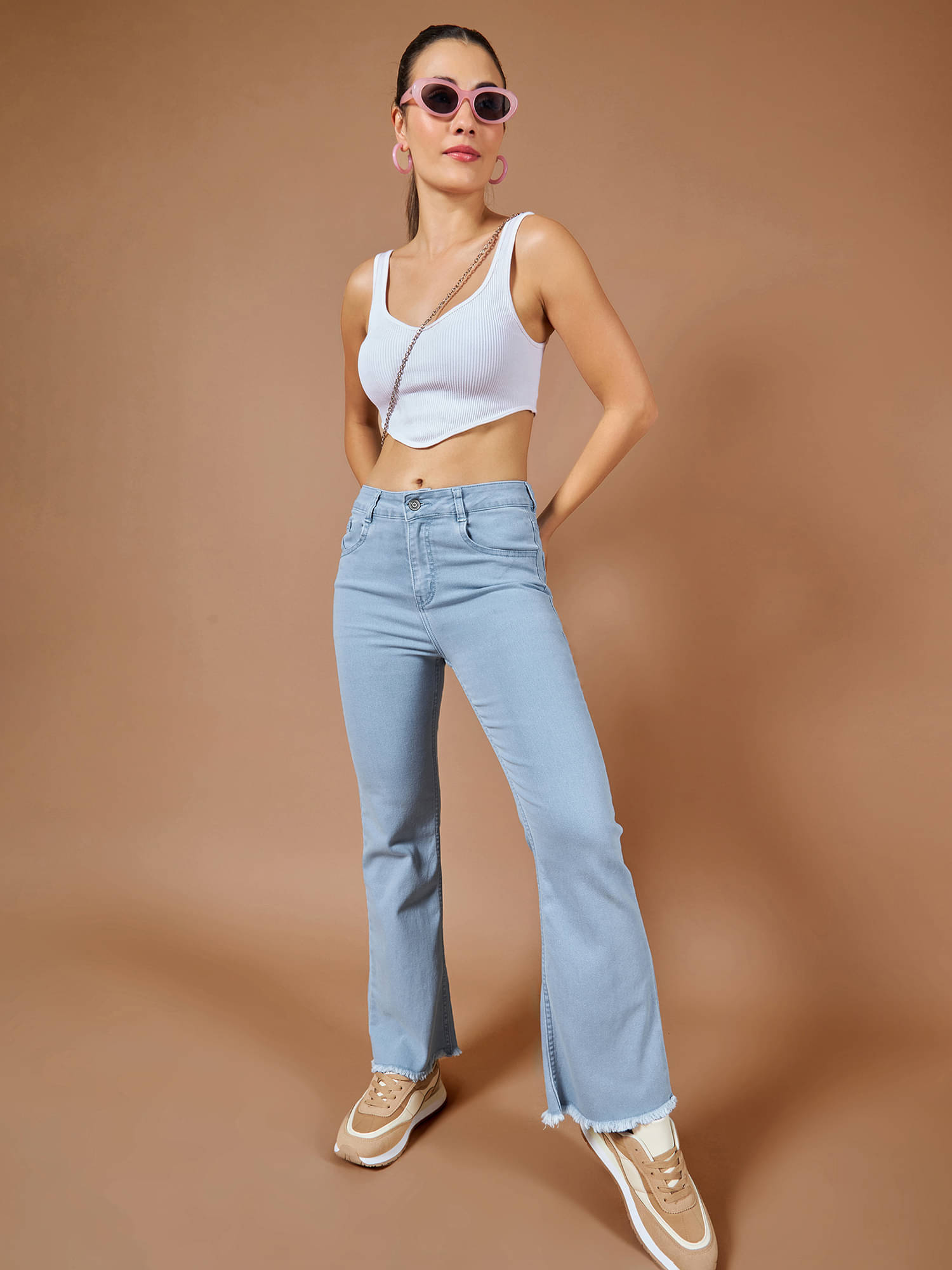     			Dolce Crudo Women's Bootcut High-Rise Jeans ( Light Blue )