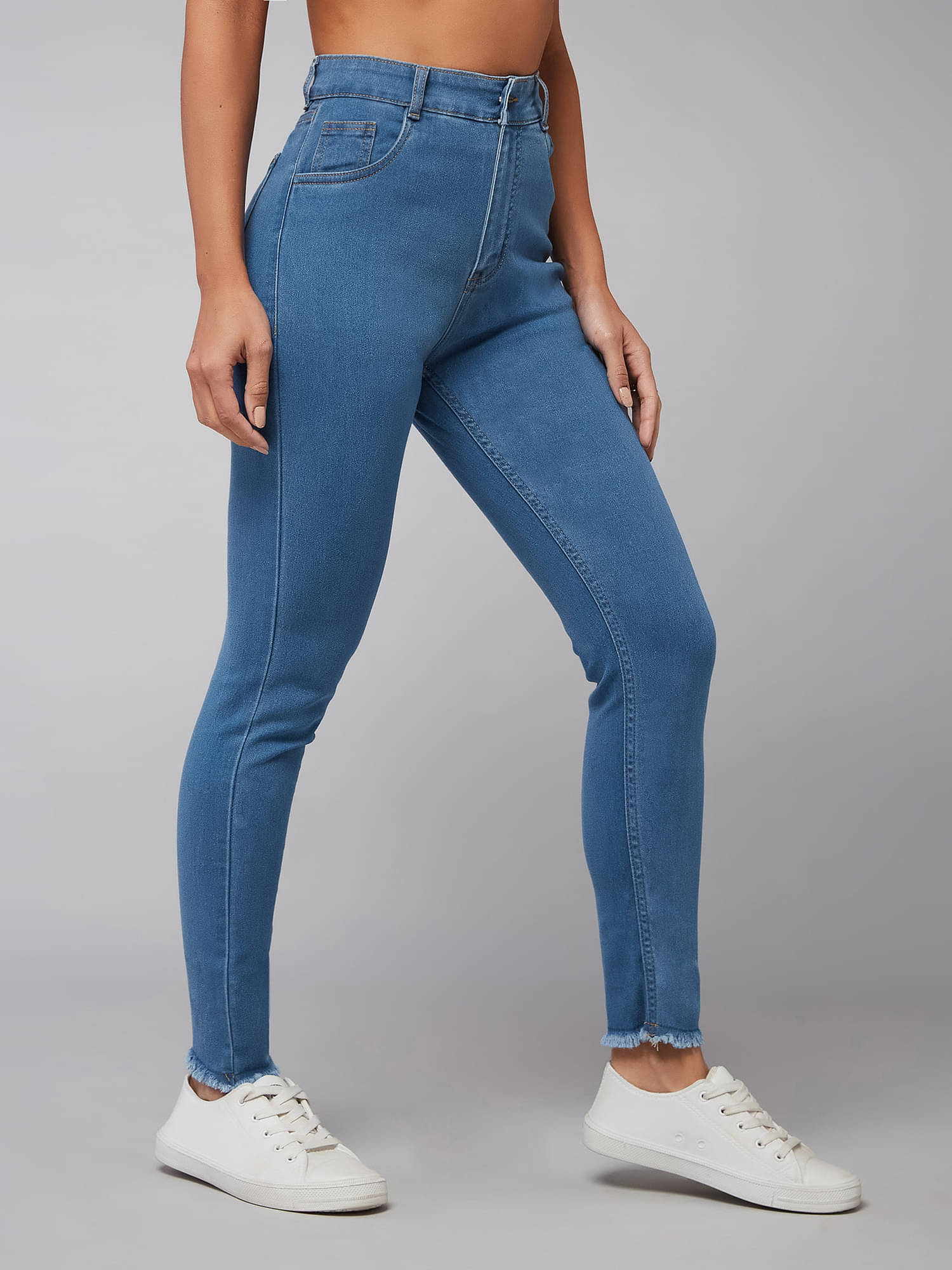     			Dolce Crudo Women's Skinny Fit High-Rise Jeans ( Blue )