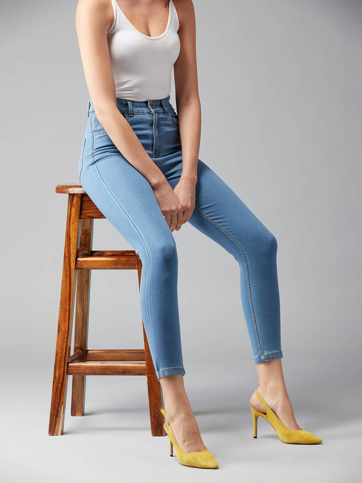     			Dolce Crudo Women's Skinny Fit High-Rise Jeans ( Blue )