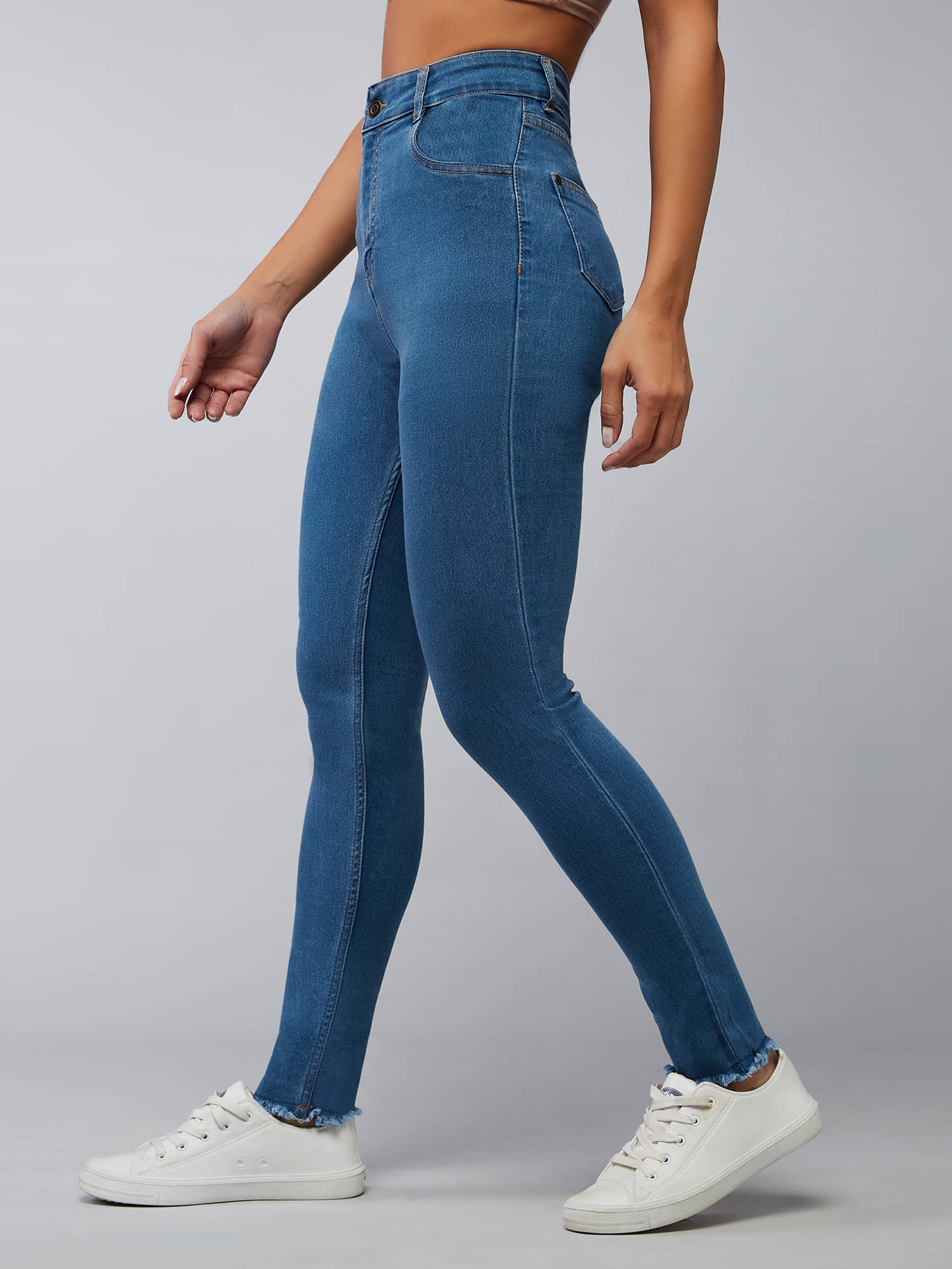     			Dolce Crudo Women's Skinny Fit High-Rise Jeans ( Navy Blue )