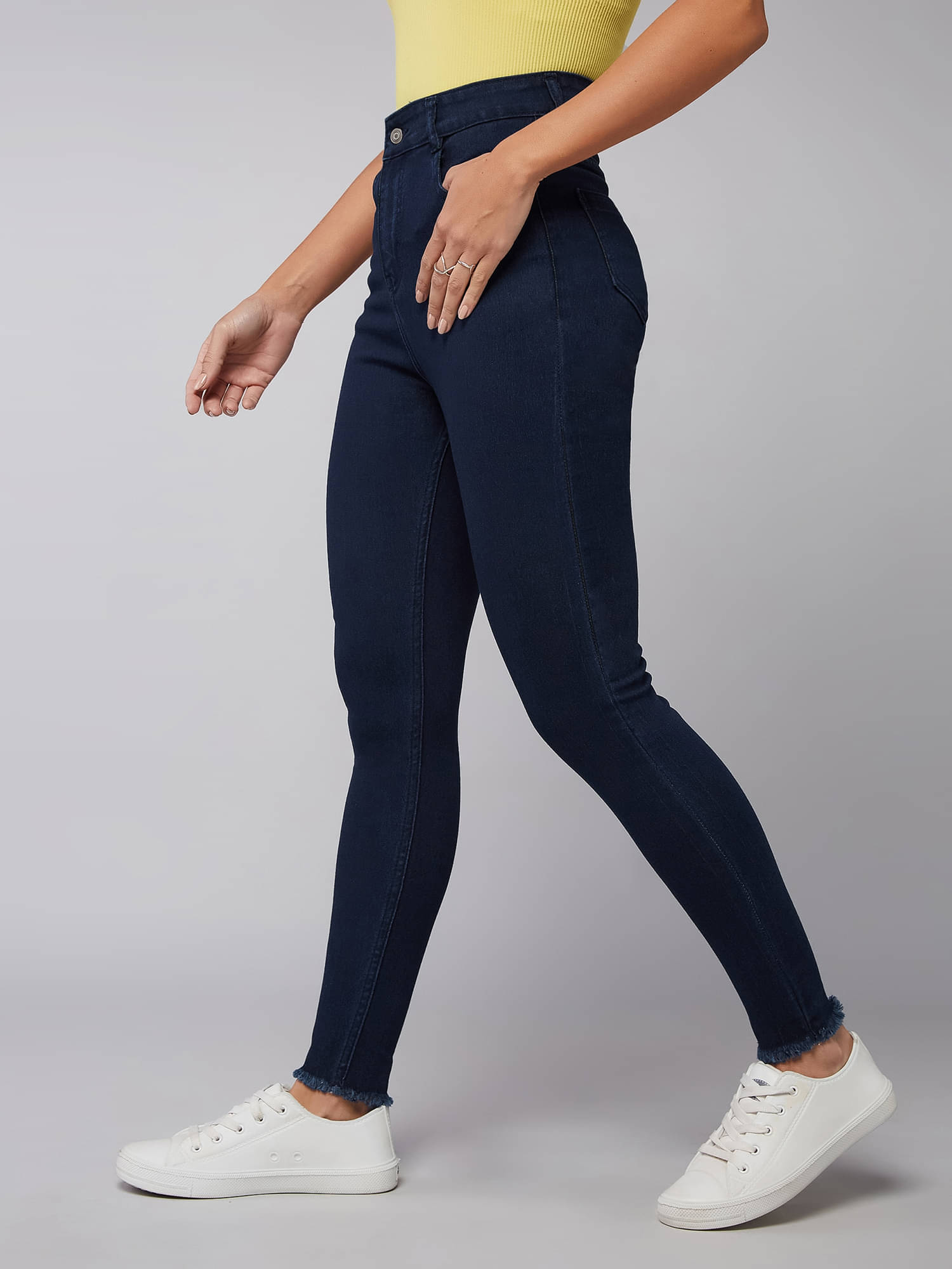     			Dolce Crudo Women's Skinny Fit High-Rise Jeans ( Navy Blue )