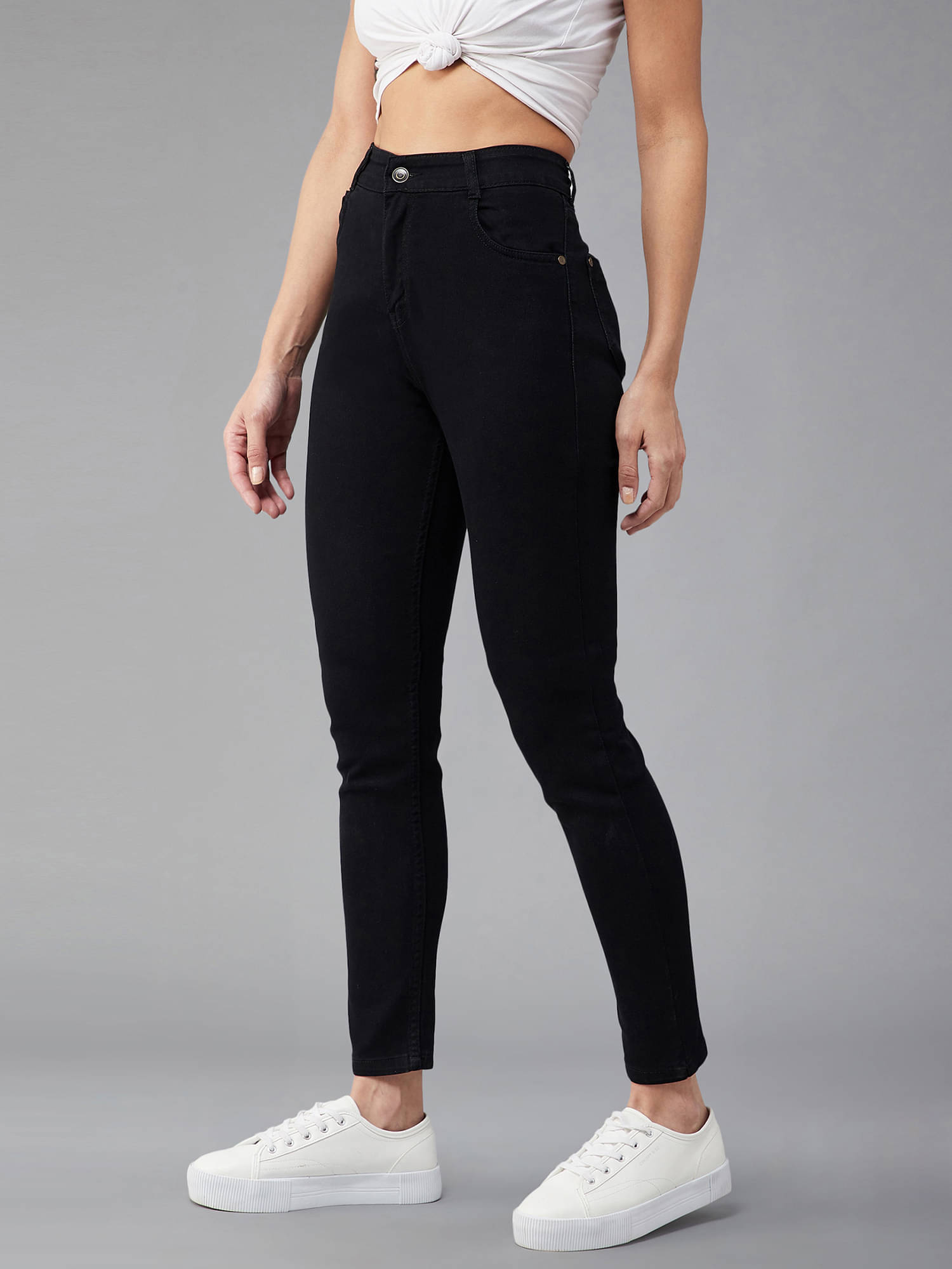     			Dolce Crudo Women's Skinny Fit High-Rise Jeans ( Black )