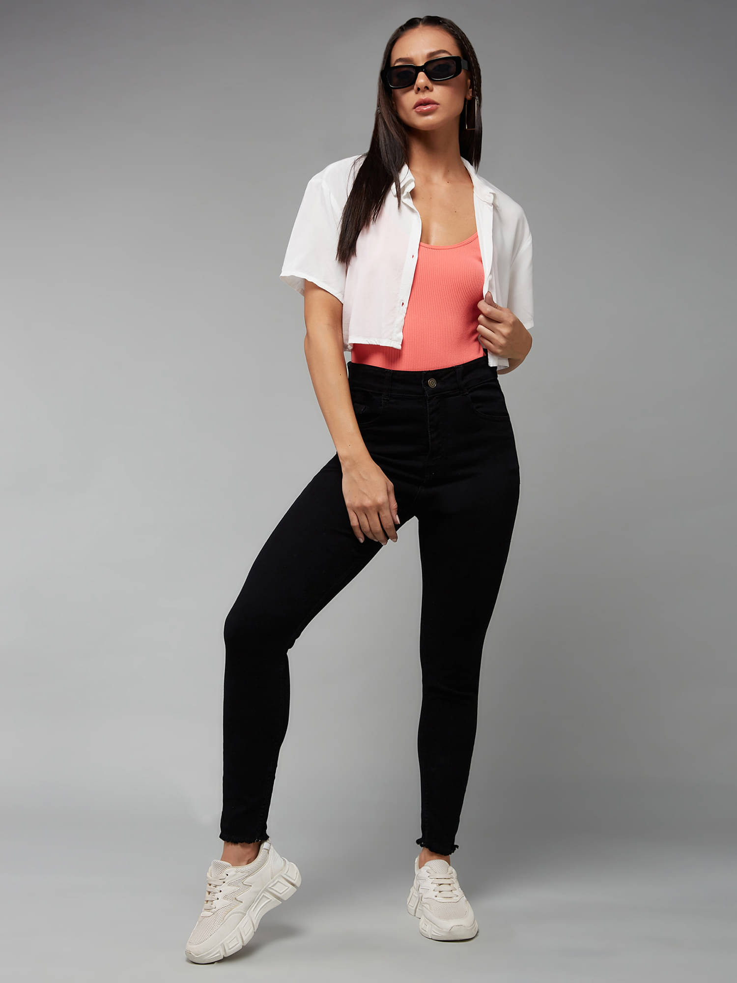     			Dolce Crudo Women's Skinny Fit High-Rise Jeans ( Black )
