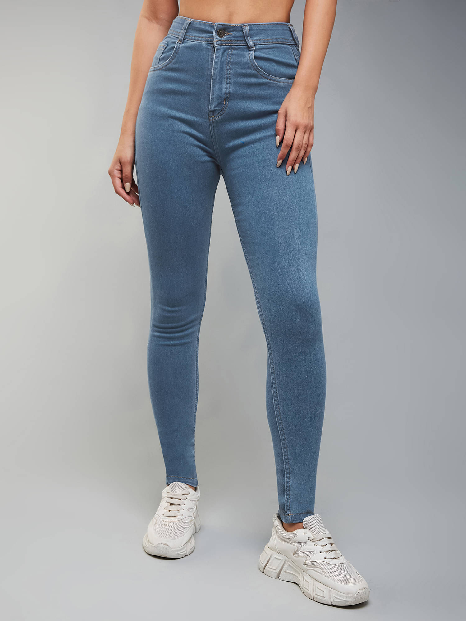     			Dolce Crudo Women's Skinny Fit High-Rise Jeans ( Blue )