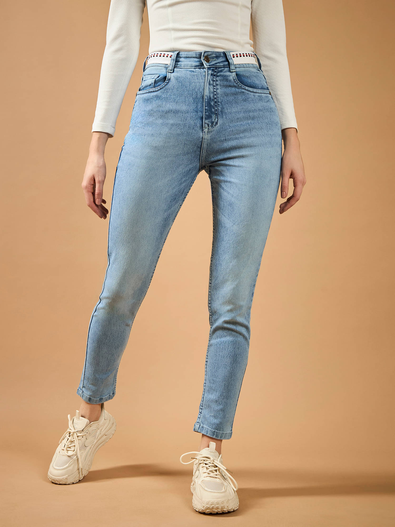     			Dolce Crudo Women's Slim Fit High-Rise Jeans ( Blue )