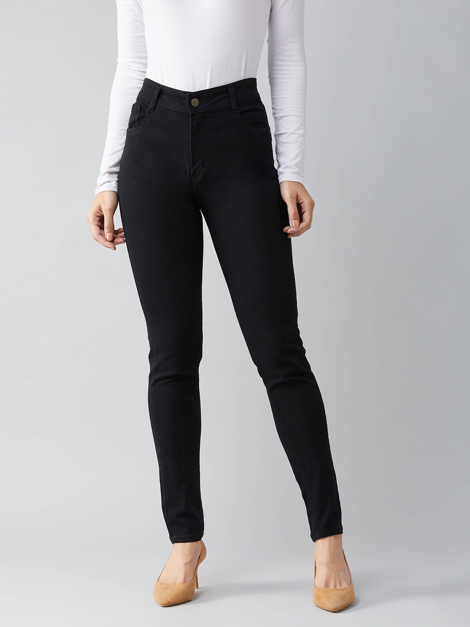     			Dolce Crudo Women's Slim Fit High-Rise Jeans ( Black )
