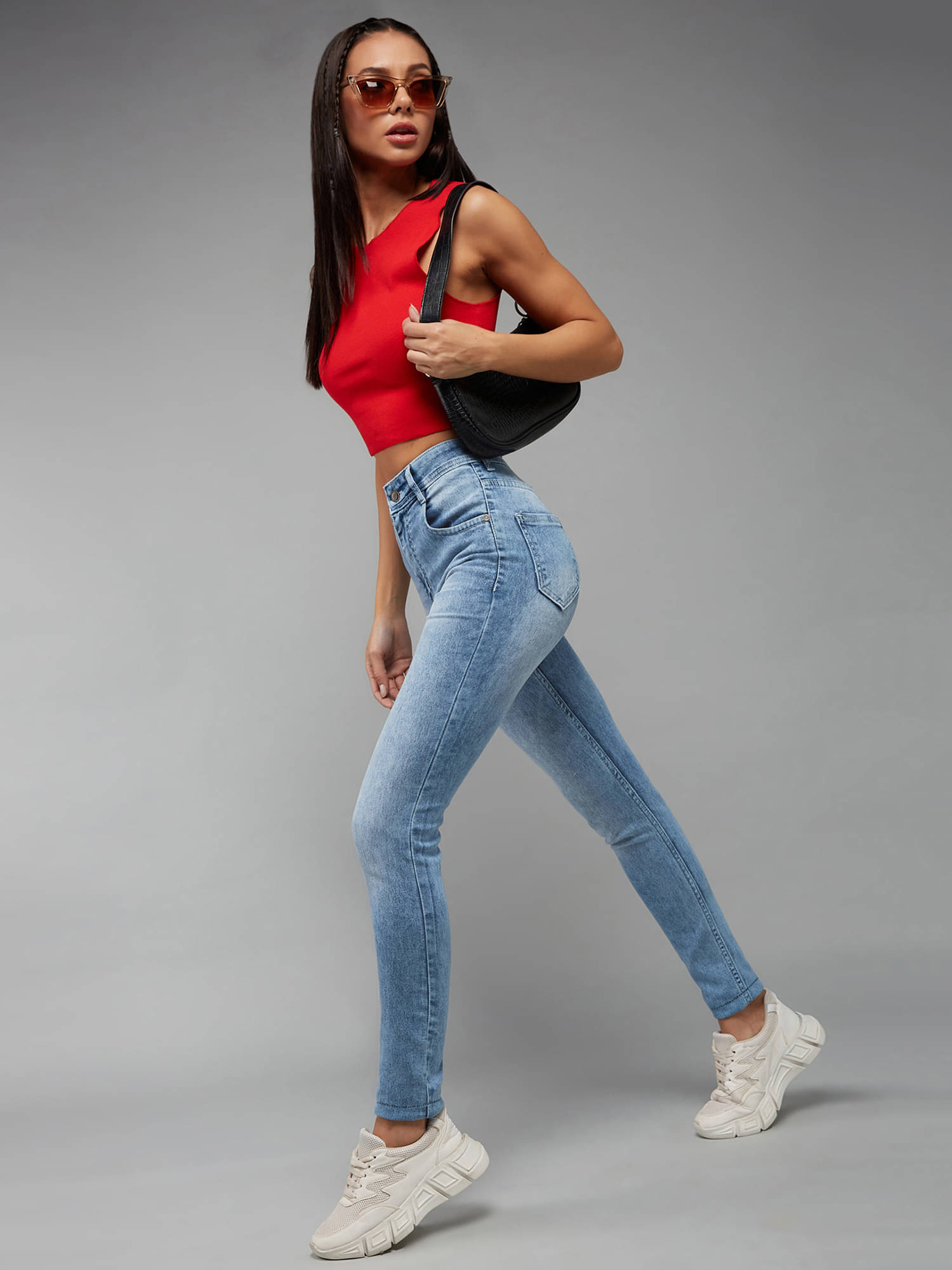     			Dolce Crudo Women's Slim Fit High-Rise Jeans ( Blue )