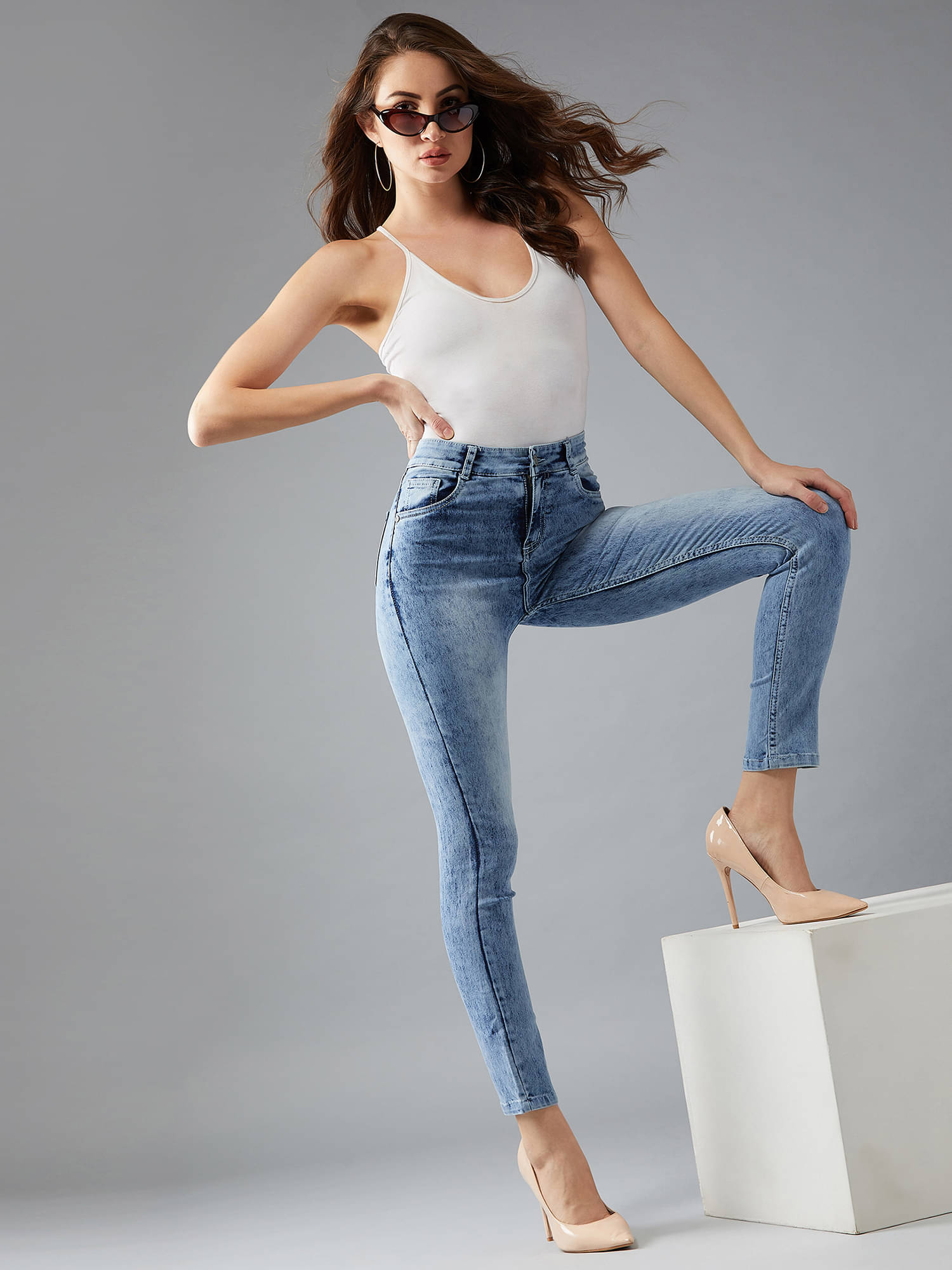     			Dolce Crudo Women's Slim Fit High-Rise Jeans ( Blue )