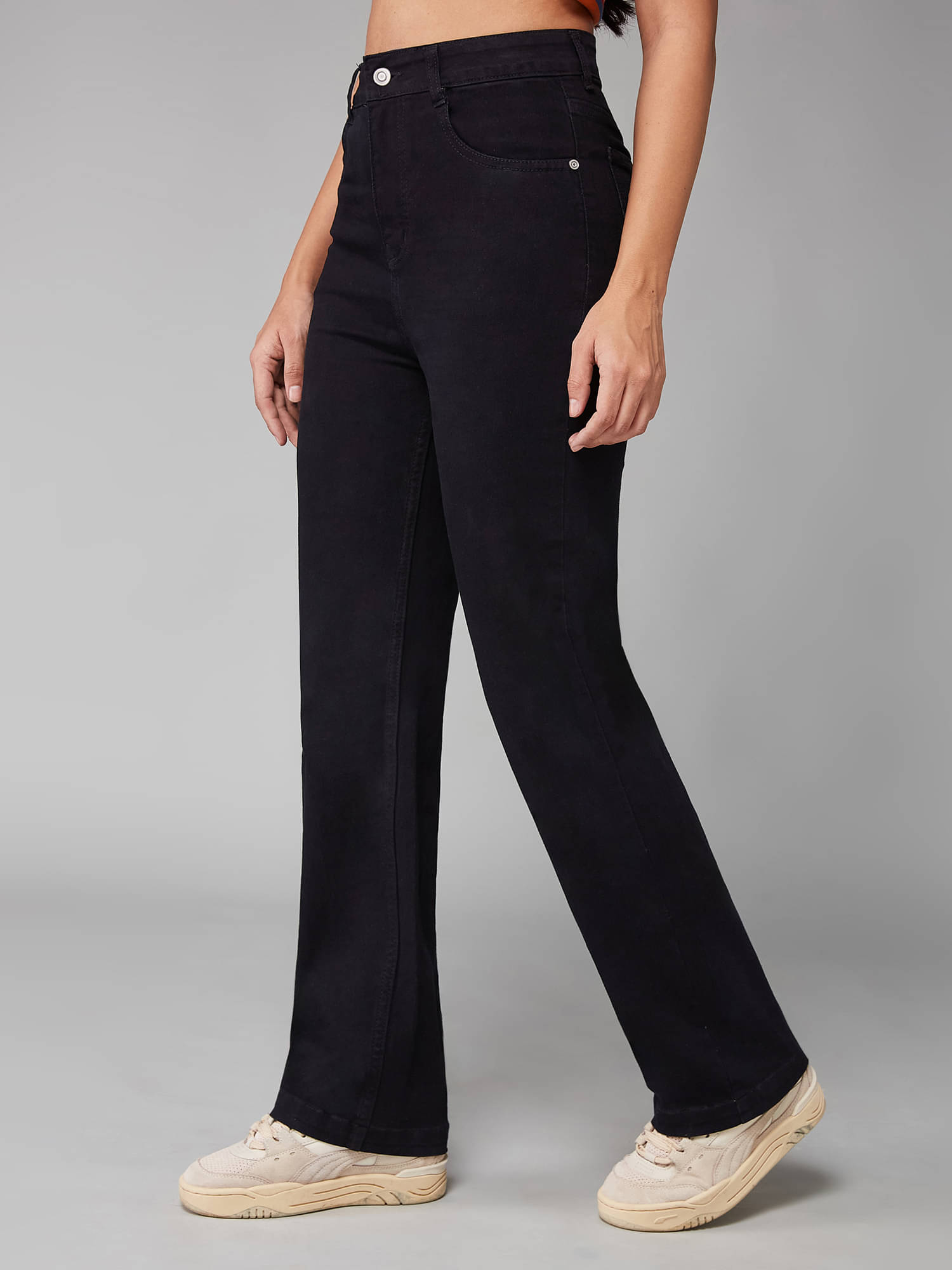     			Dolce Crudo Women's Straight Fit High-Rise Jeans ( Black )