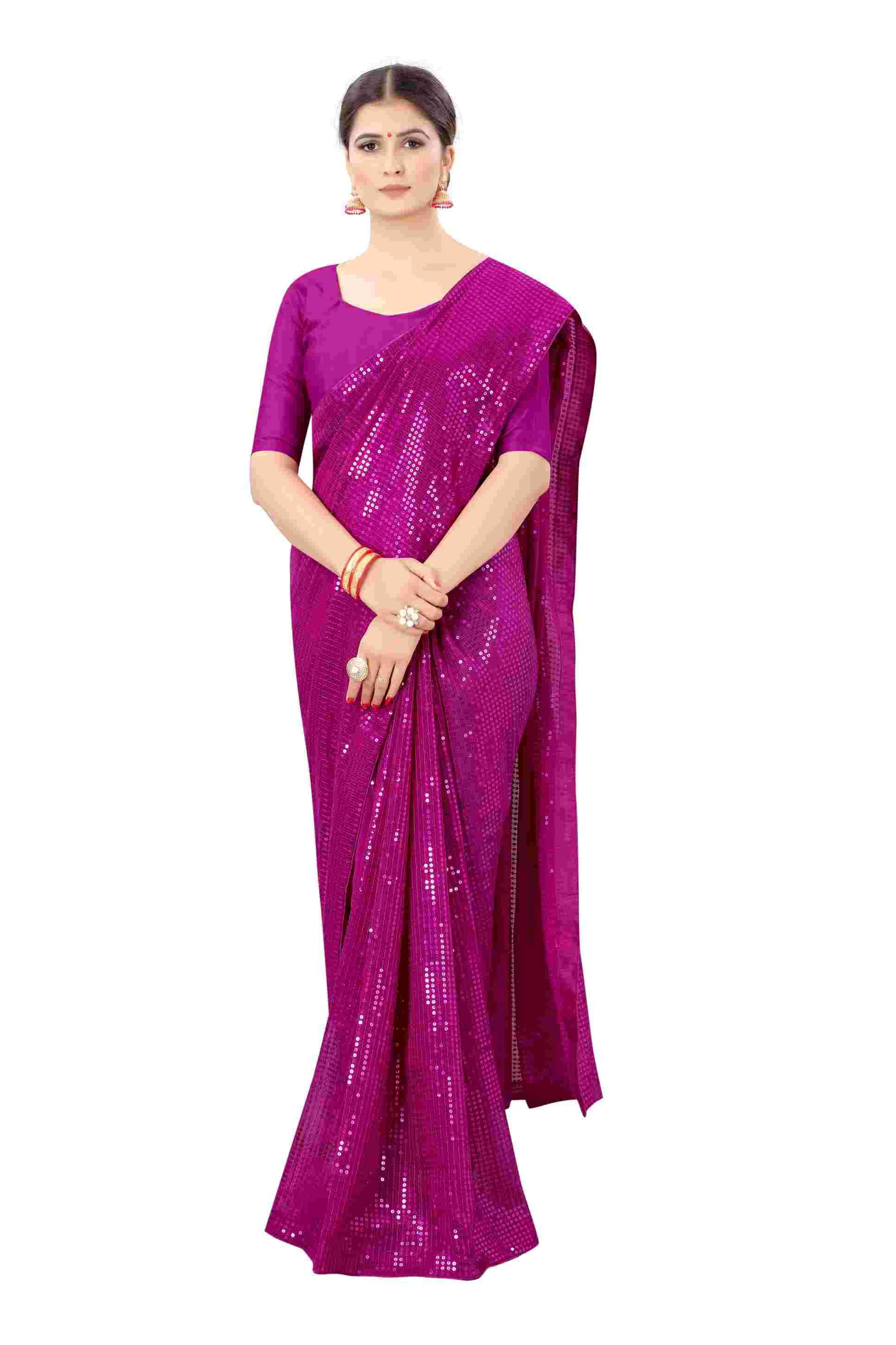     			Fabzone Silk Blend Embroidered Mangalgiri Saree With Stitched Blouse ( Rani )