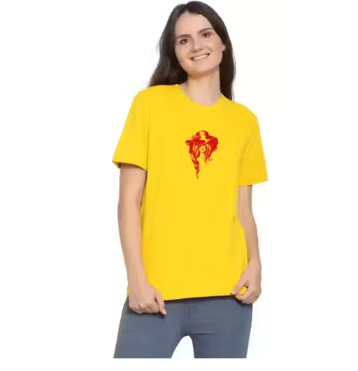     			Franscart Women Cotton Regular Fit Round Neck T-Shirt ( Yellow )