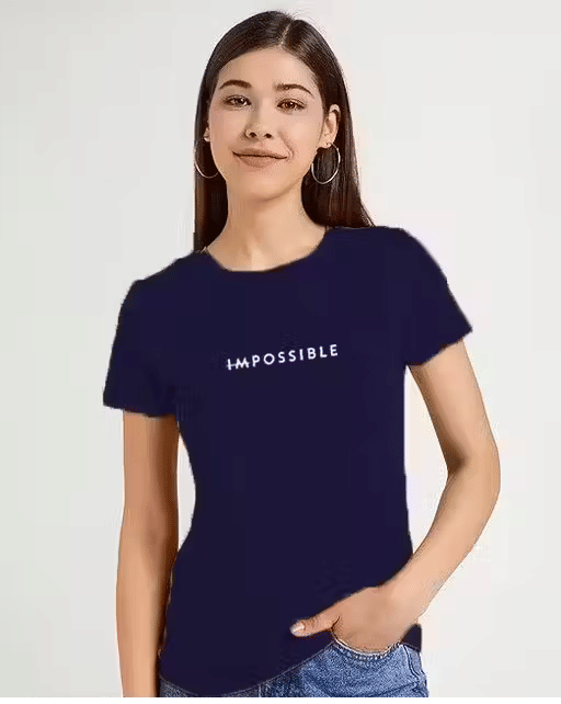     			Franscart Women Cotton Regular Fit Round Neck T-Shirt ( Navy )