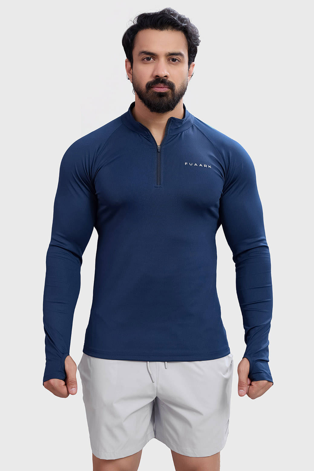 Fuaark Navy Polyester Slim Fit Men's Sports T-Shirt ( Pack of 1 ) Fuaark Navy Polyester Slim Fit Men's Sports T-Shirt ( Pack of 1 )