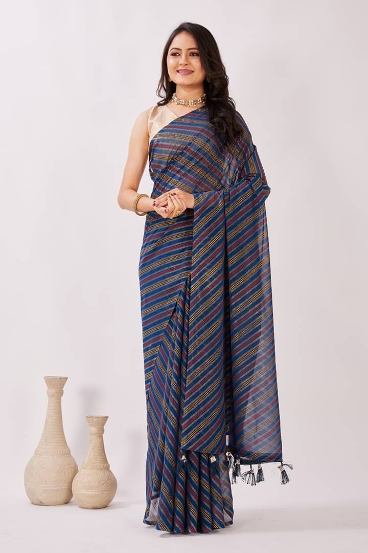     			GENRIC 01 Georgette Printed Bandhani Sarees With Unstitched Blouse Piece ( Turquoise )