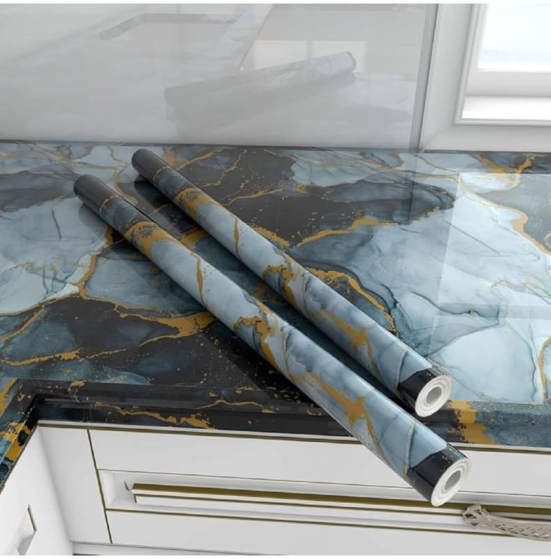 K SHOP, COLOR- BLUE GOLD  Self-Adhesive Wallpaper Waterproof Old Furniture Vinyl Stickers Wooden Door Wardrobe Desktop PVC Wall Papers(60*200)     			K SHOP, COLOR- BLUE GOLD  Self-Adhesive Wallpaper Waterproof Old Furniture Vinyl Stickers Wooden Door Wardrobe Desktop PVC Wall Papers(60*200)