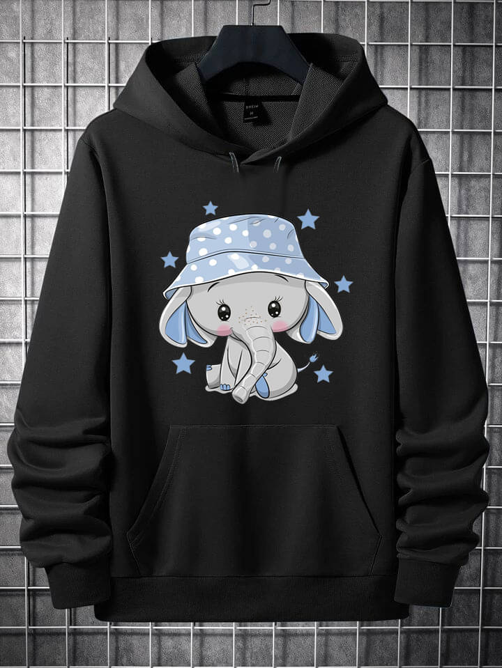     			KCON Fleece Hooded Men's Sweatshirt - Black ( Pack of 1 )
