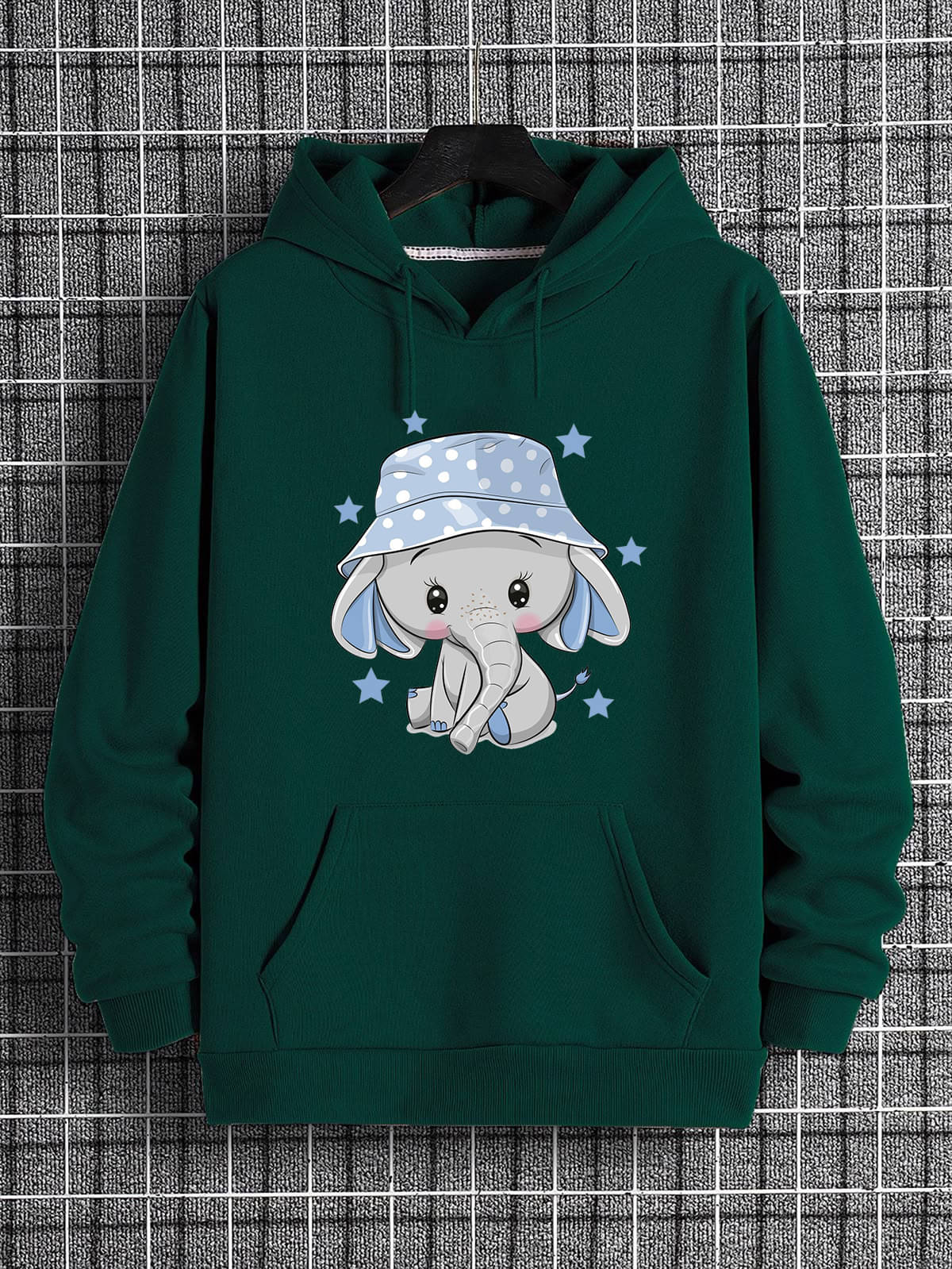     			KCON Fleece Hooded Men's Sweatshirt - Sea Green ( Pack of 1 )