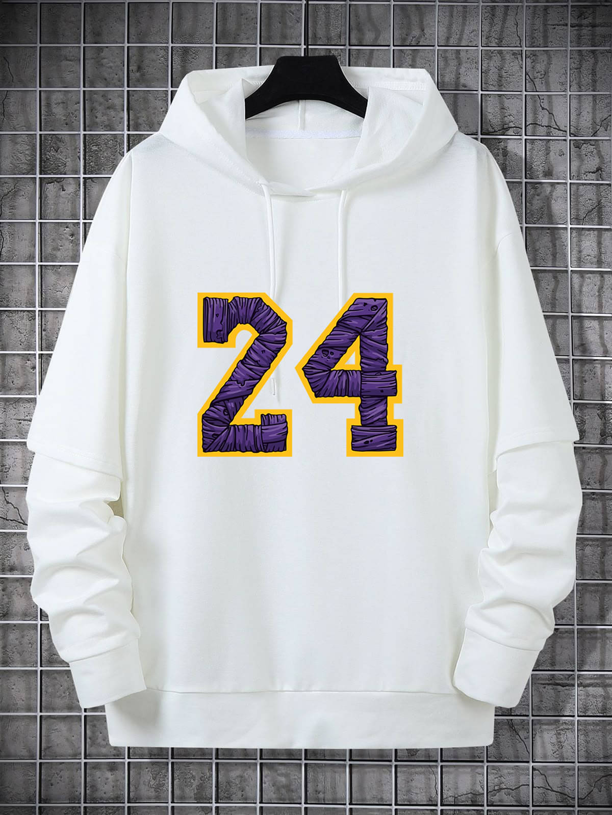     			KCON Fleece Hooded Men's Sweatshirt - White ( Pack of 1 )