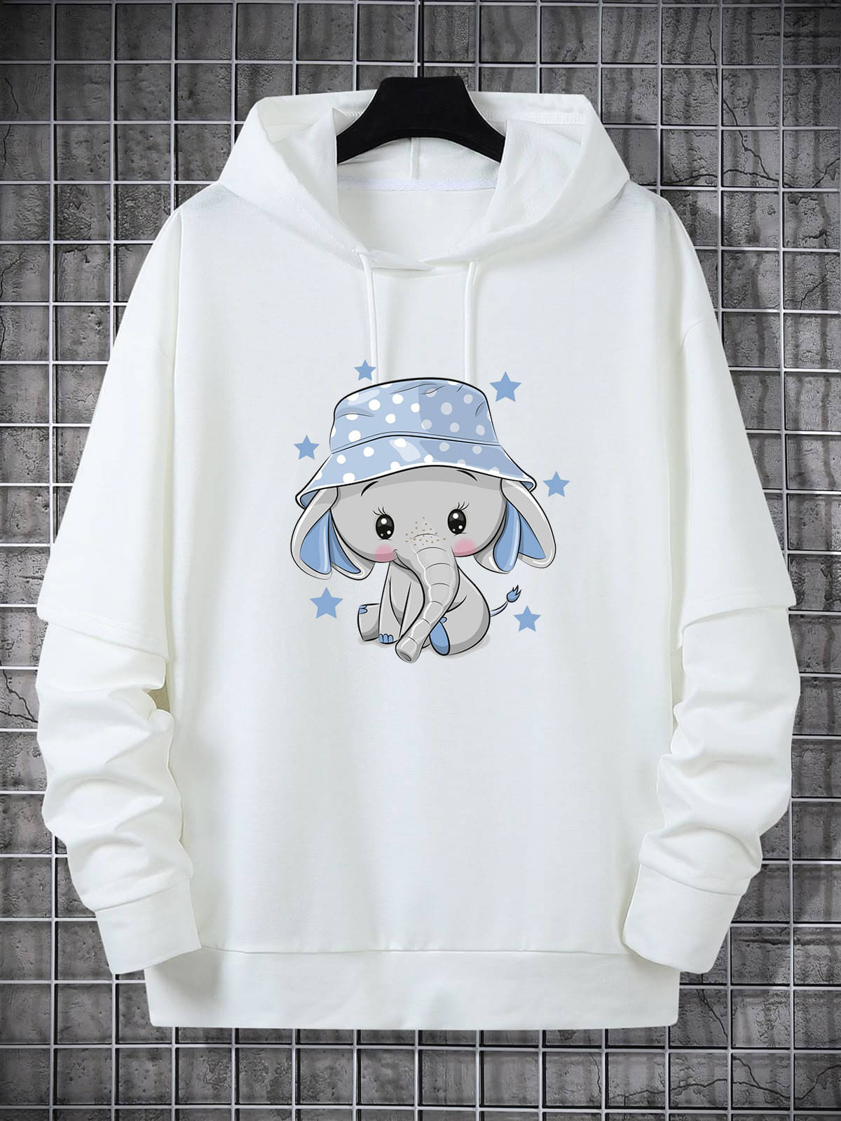     			KCON Fleece Hooded Men's Sweatshirt - White ( Pack of 1 )
