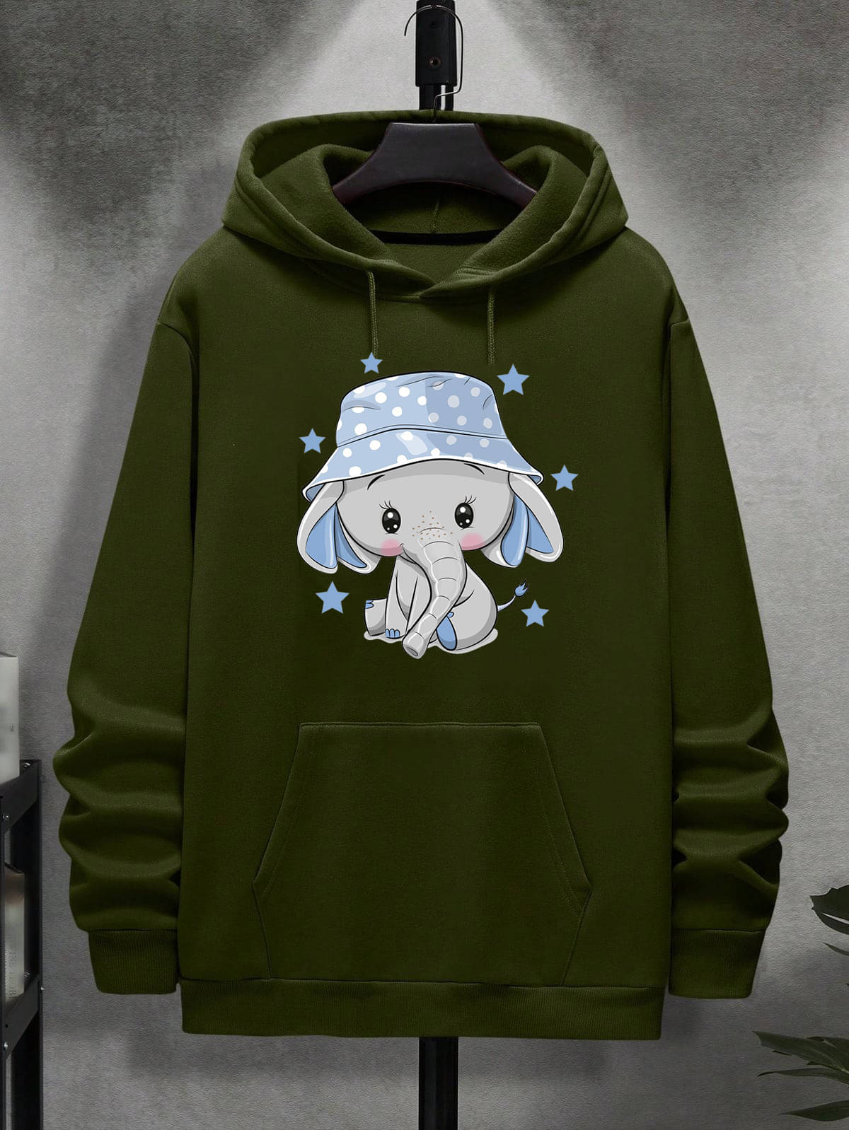     			KCON Fleece Hooded Men's Sweatshirt - Lime Green ( Pack of 1 )