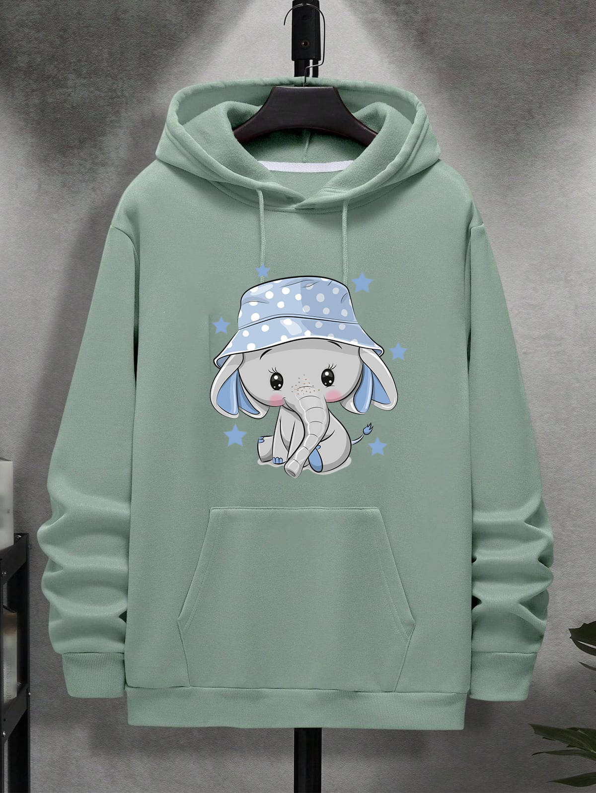     			KCON Fleece Hooded Men's Sweatshirt - Mint Green ( Pack of 1 )